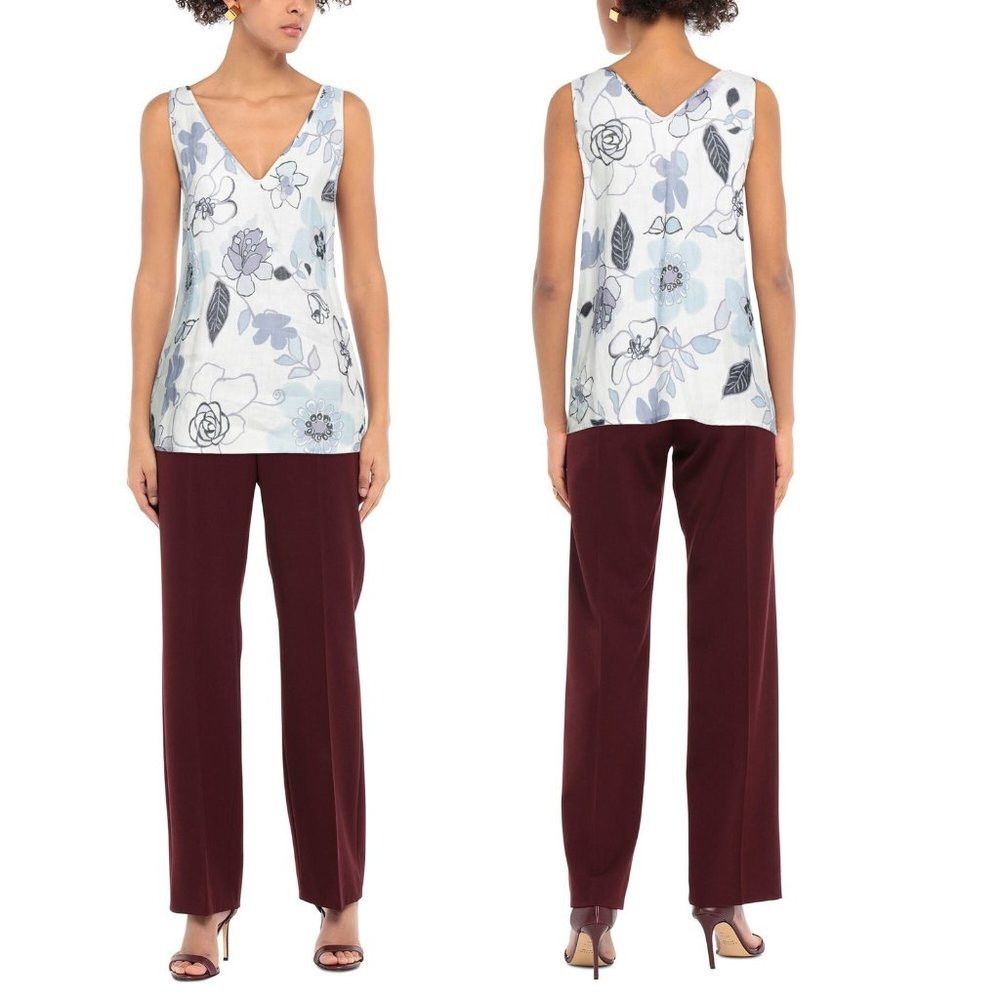 Altea NWT New $257 Altea Floral Linen Top Size 8 Made in Italy Size M / US 6-8 / IT 42-44 - 1 Thumbnail