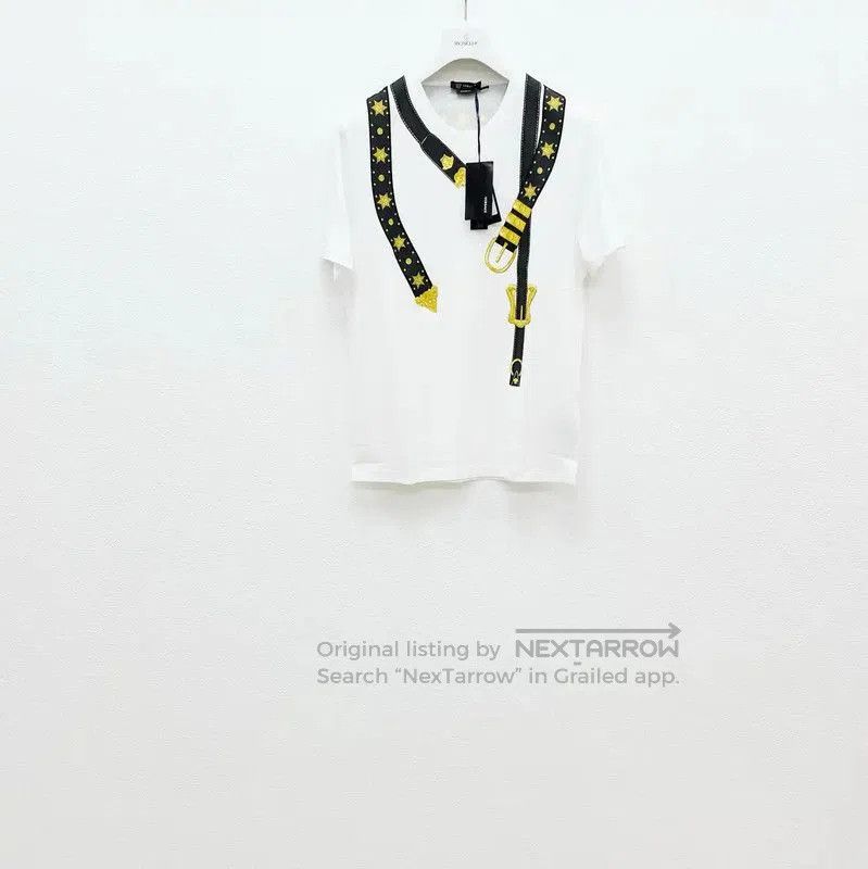 Versace Versace White Cotton Short Sleeve T-Shirt . Size US M / EU 48-50 / 2 - 1 Thumbnail