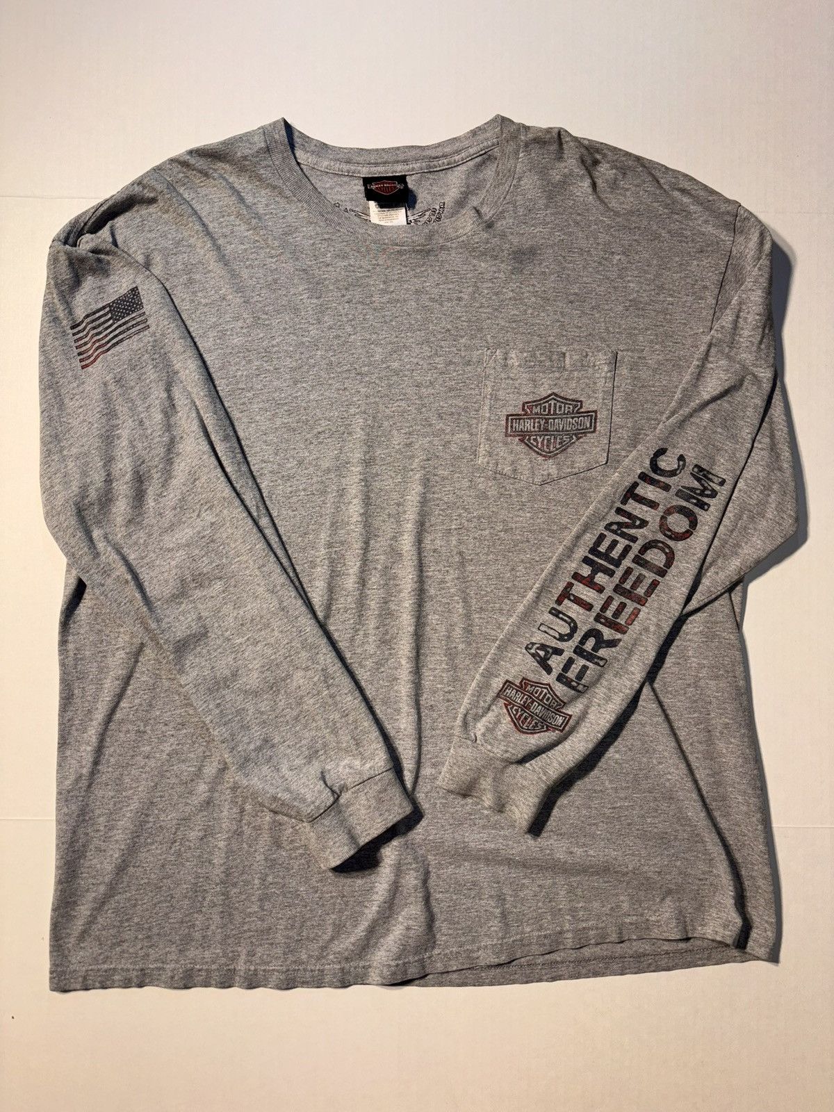 Harley Davidson Vtg Harley Davidson Motorcycle Freedom Indiana Long Sleeve Size US XXL / EU 58 / 5 - 2 Thumbnail