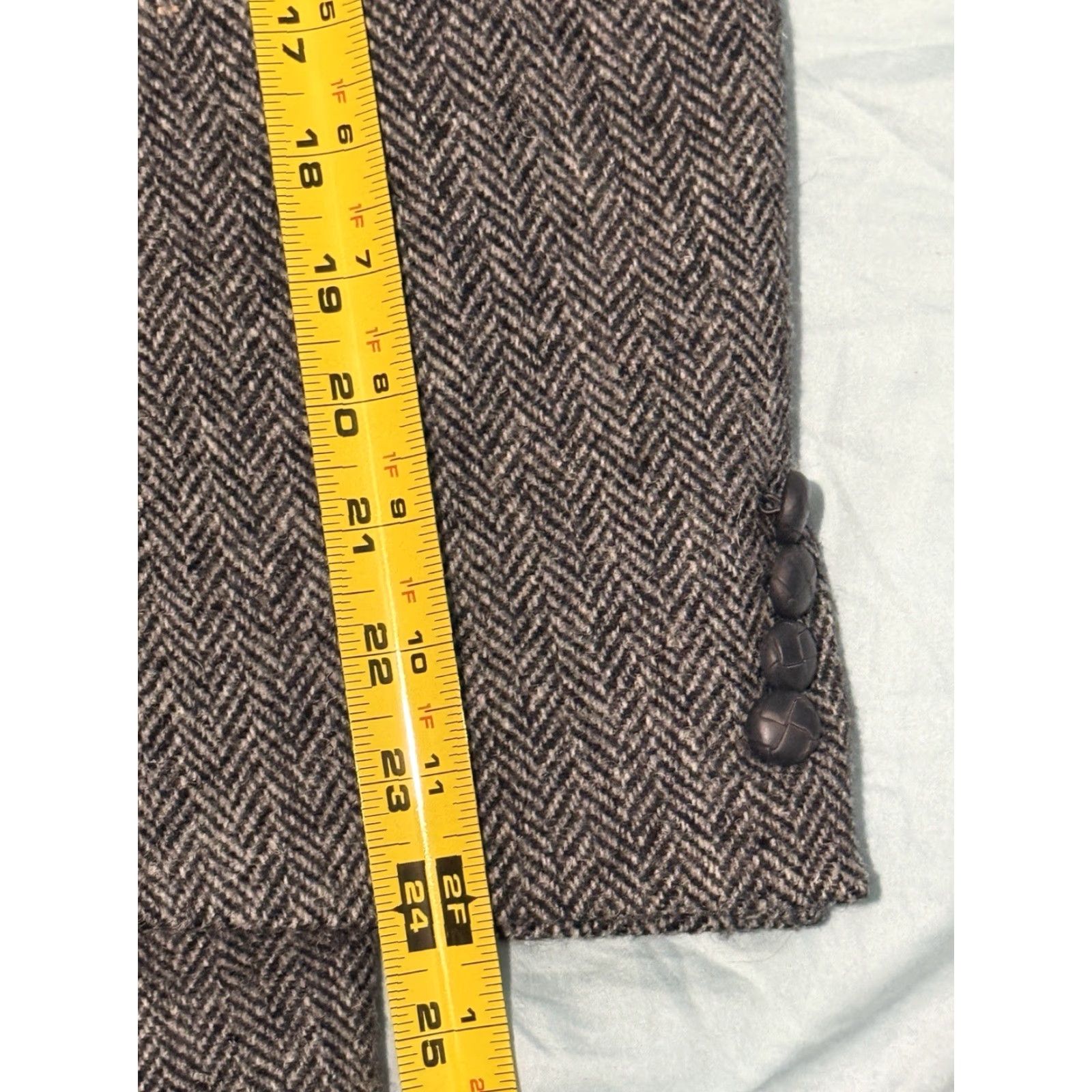 Jos. A. Bank Jos. A. Bank Blazer Mens 48R Gray Herringbone Tweed Wool Sport Coat Size 48R - 7 Thumbnail