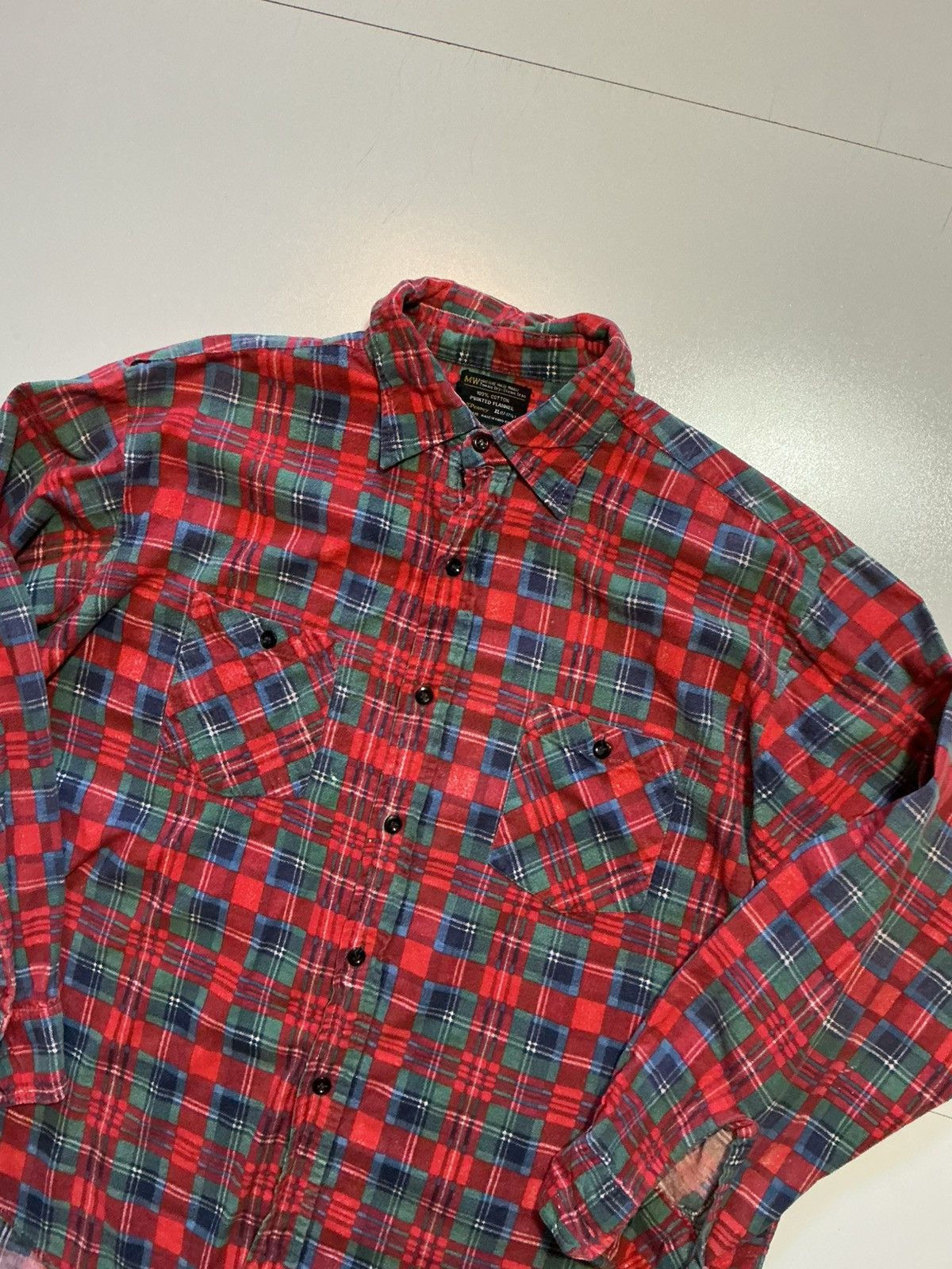 JCPenney Vintage 70s 80s JCPenney Plaid Printed L/S Flannel Shirt Size US XL / EU 56 / 4 - 3 Thumbnail