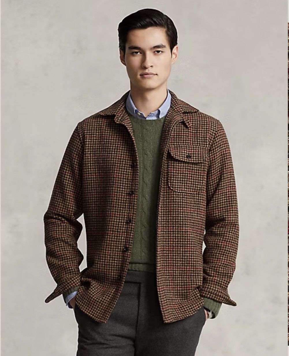 Polo Ralph Lauren Suede-Patch Shetland Wool Overshirt Size US XS / EU 42 / 0 - 2 Thumbnail