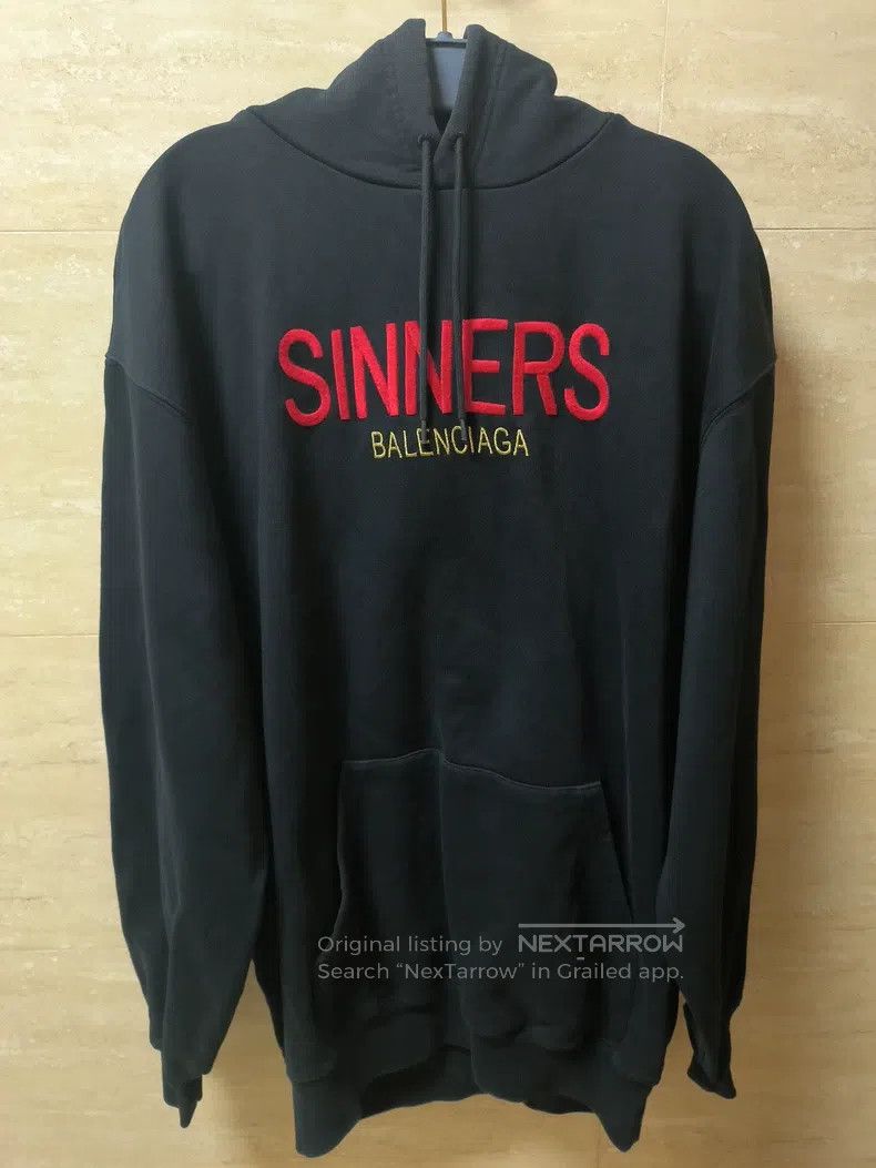 Balenciaga Balenciaga Sinners embroidery logo hoodie Size US XXS / EU 40 - 2 Thumbnail