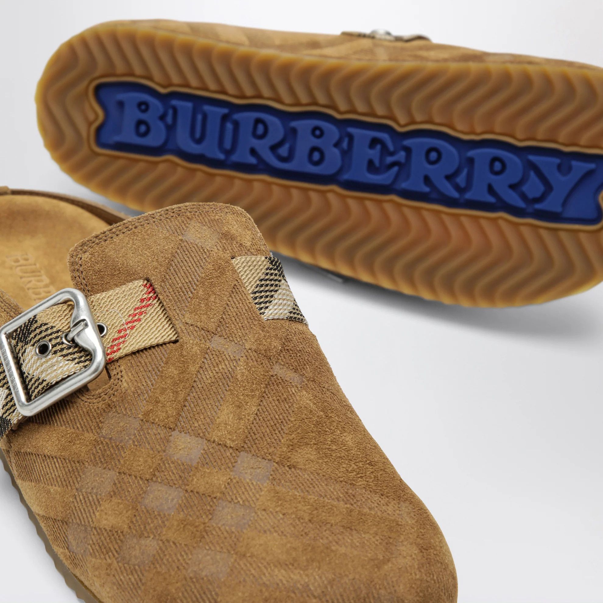 Burberry o1d2blof0426 Check Pattern Clogs Mules in Brown Size US 6 / IT 36 - 5 Thumbnail