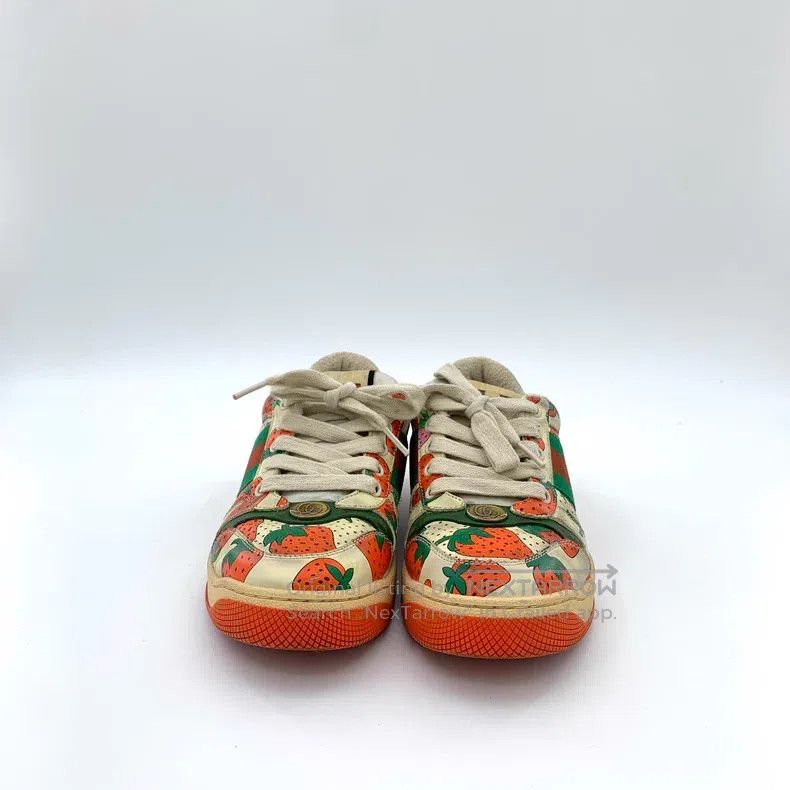 Gucci Gucci Colour-blocked strawberry print lacing casual sports Size US 5.5 / IT 35.5 - 3 Thumbnail