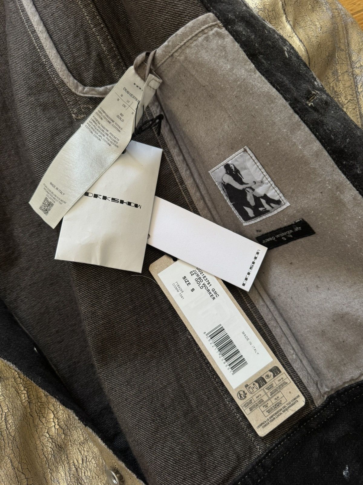Rick Owens Drkshdw Rick Owens Jumbo Worker Jacket Gold Size US S / EU 44-46 / 1 - 6 Thumbnail