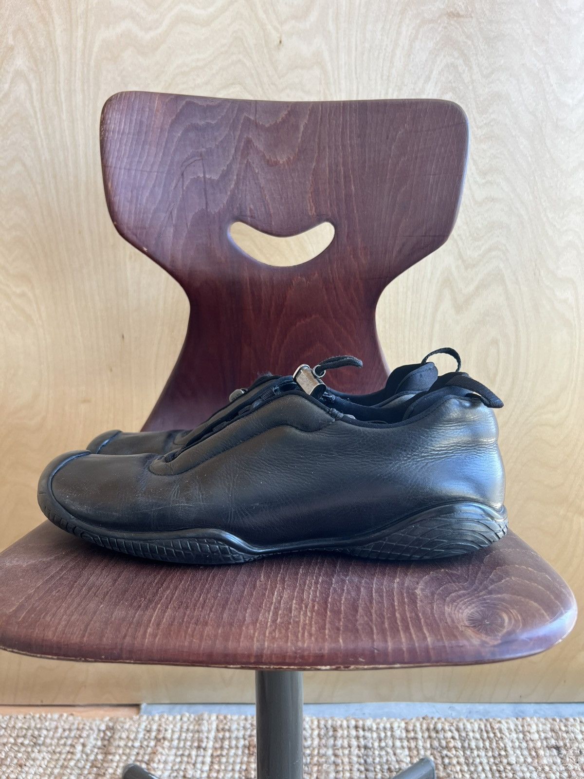 Prada Vintage Prada Sport Linea Rossa Black Leather Sneakers Size US 9 / EU 42 - 1 Thumbnail