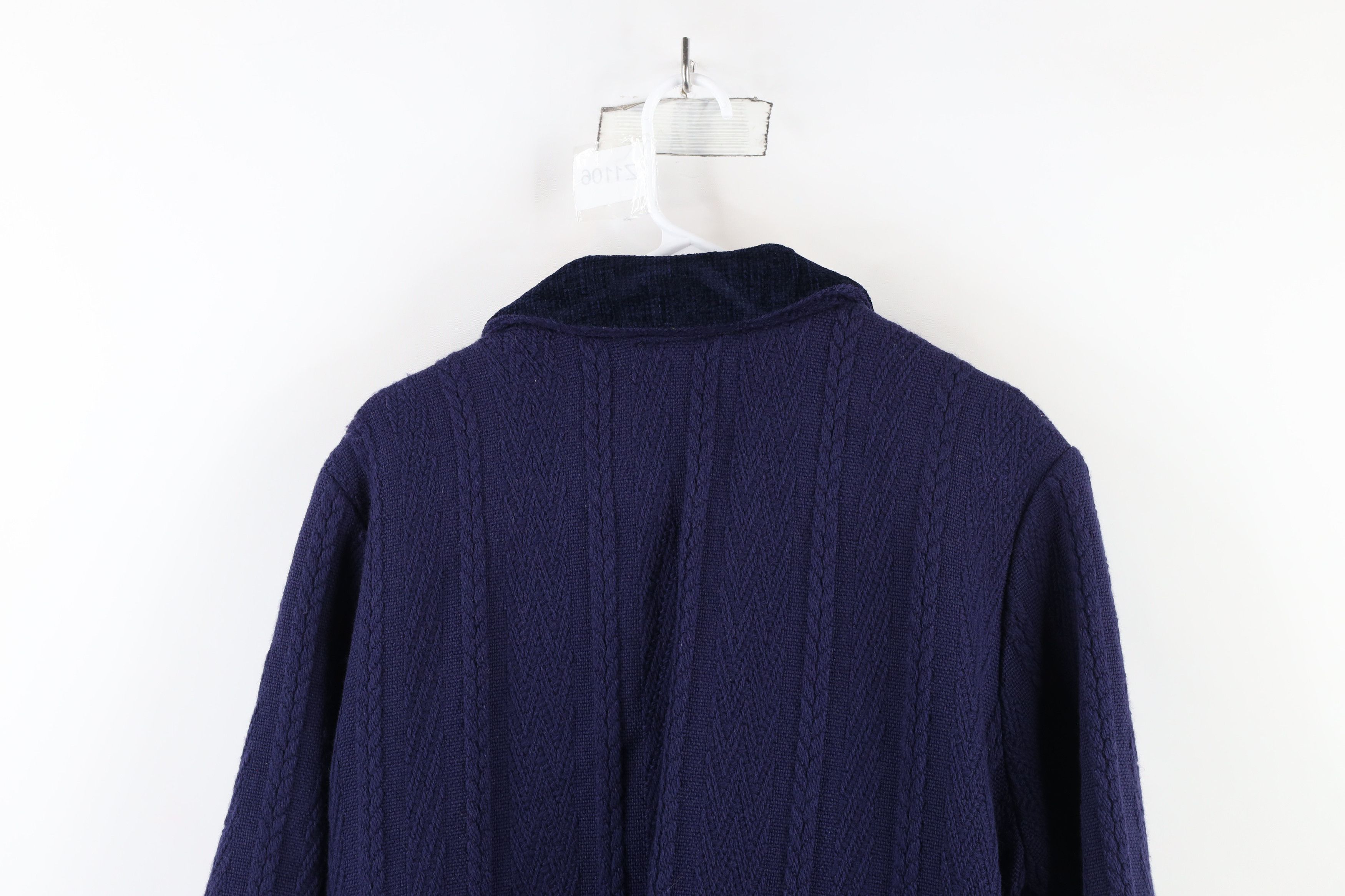 Vintage Vintage 90s Cable Knit Wool Cashmere Alpaca Jacket Blue Size XL / US 12-14 / IT 48-50 - 12 Thumbnail