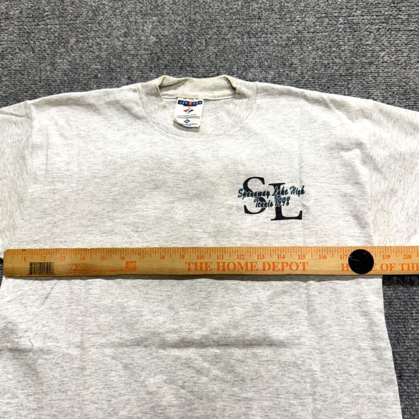 Vintage VINTAGE Jerzees Gray Tennis T-shirt M Mens USA Made 90s Spanaway Lake High Size US M / EU 48-50 / 2 - 4 Thumbnail