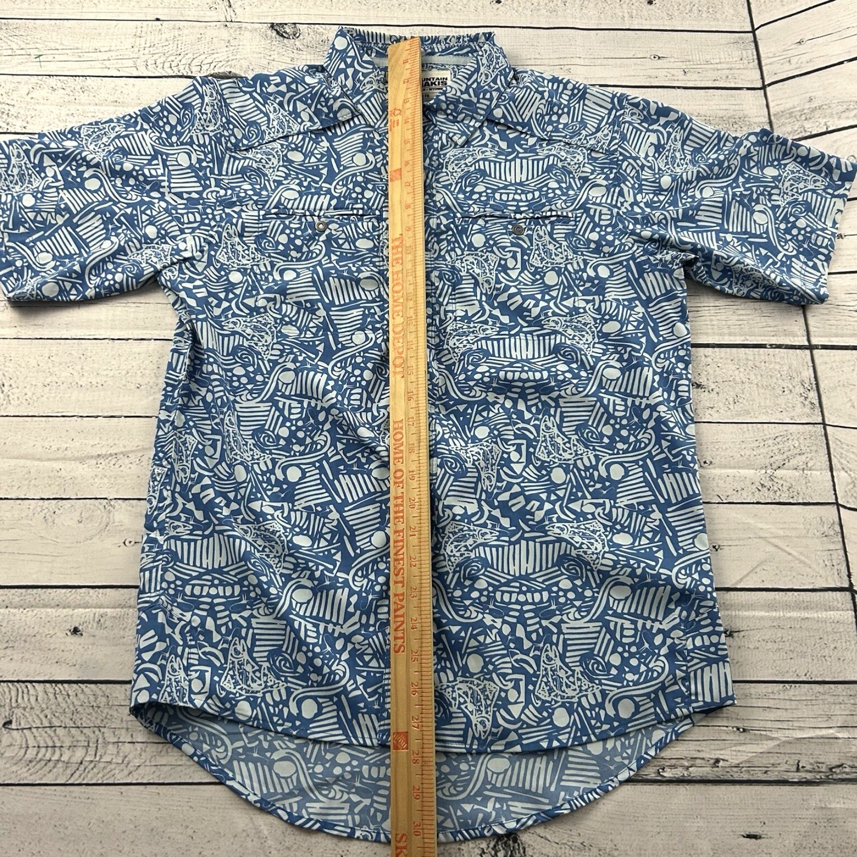 Mountain Khakis Mountain Khakis Shirt Men's Small Relaxed Short Sleeve Button-Up Hawaiian Blue Snap Button Up Shirt Mt Khakis Hawaii Size US S / EU 44-46 / 1 - 3 Thumbnail