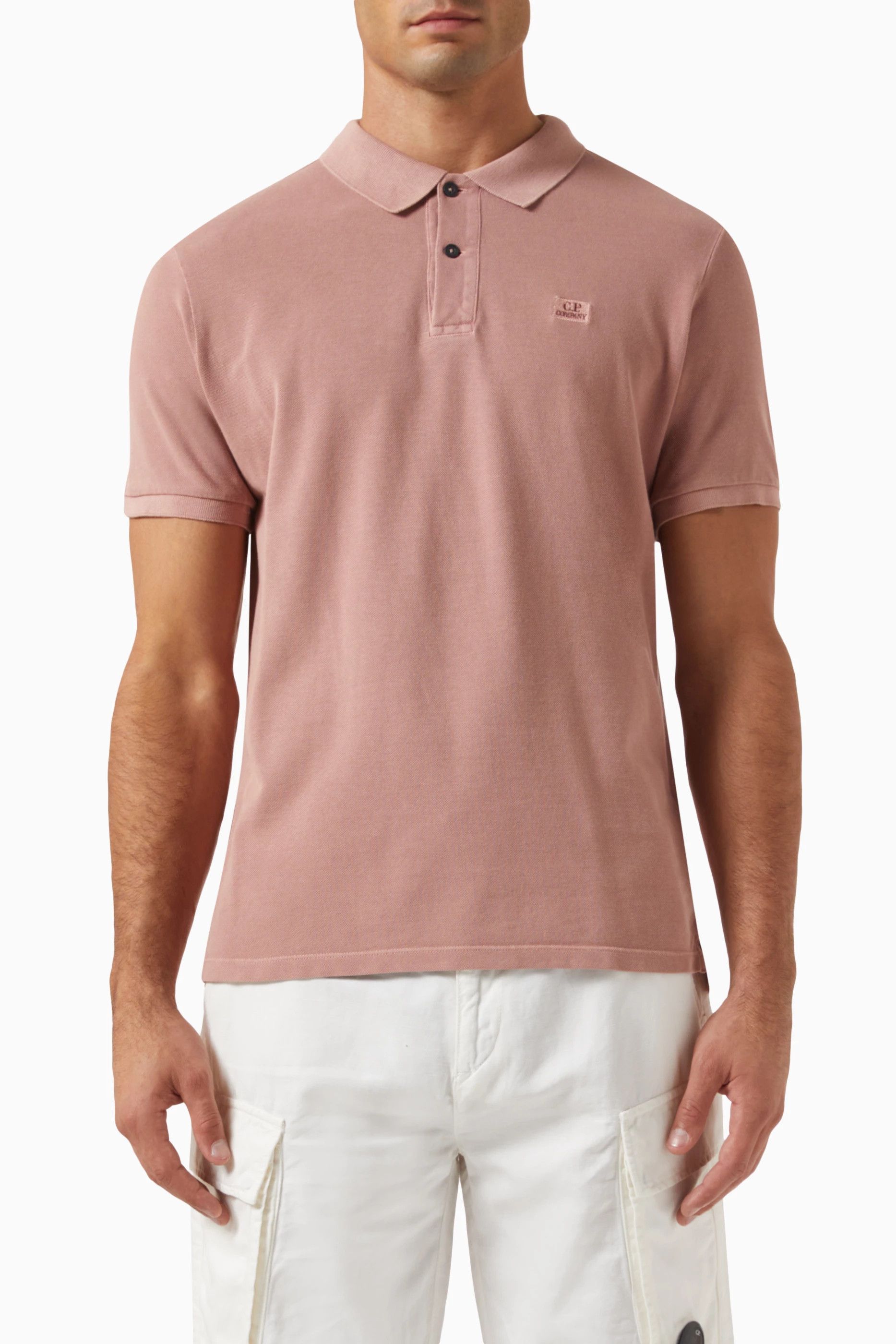 C.P. Company o1y1224 Logo Polo T-Shirt in Pink Size US L / EU 52-54 / 3 - 1 Thumbnail