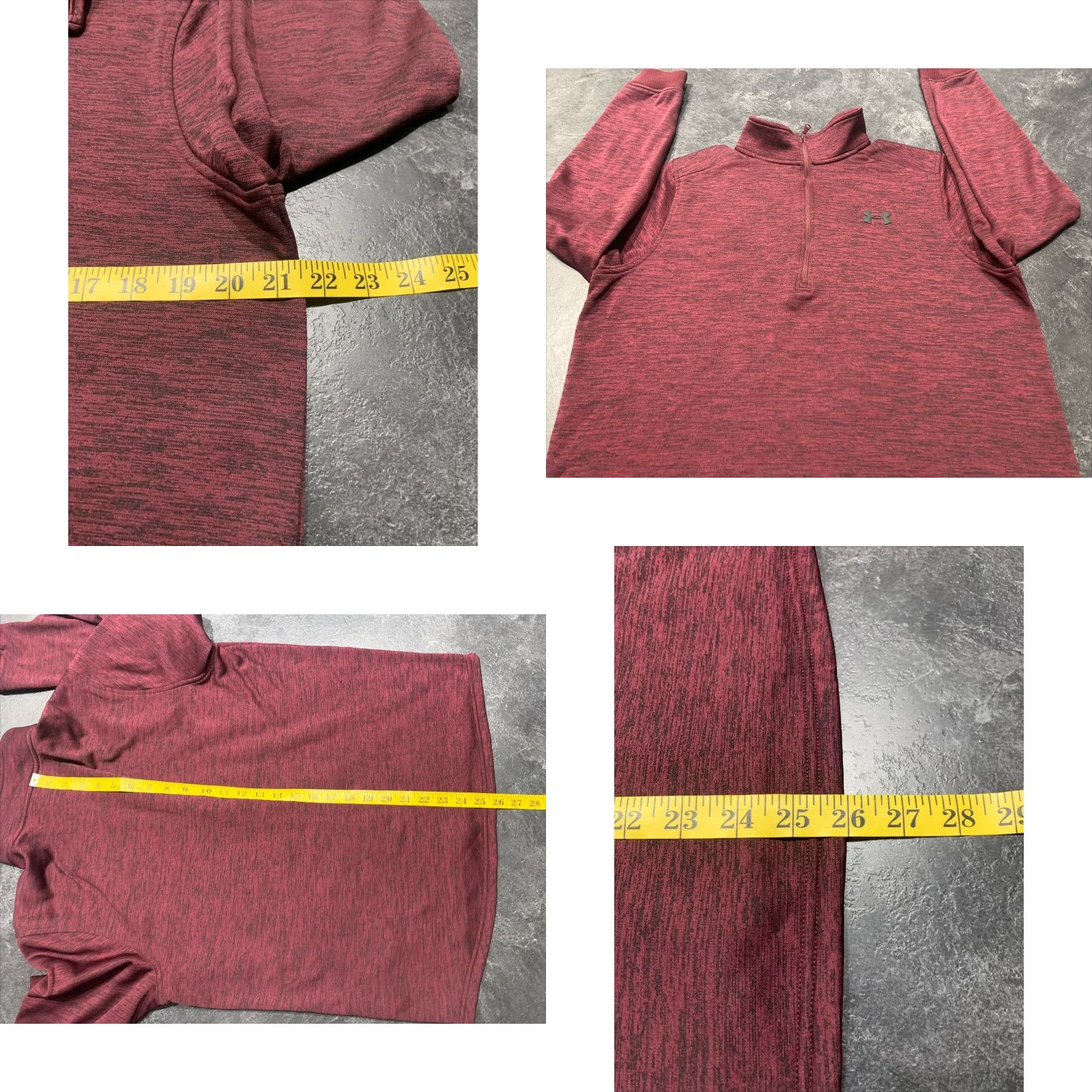 Under Armour Under Armour Sweater Mens M Maroon Heathered 1/4 Zip Pullover Casual Mock Neck Golf Size US M / EU 48-50 / 2 - 8 Thumbnail