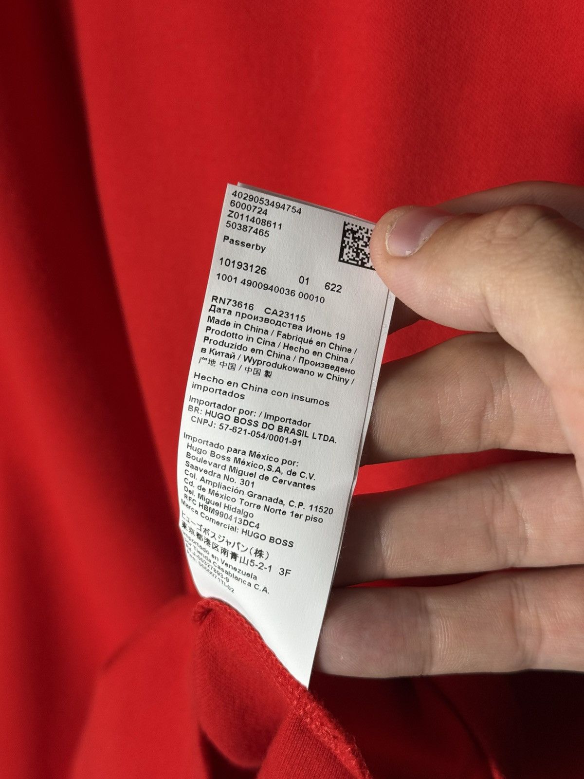 Hugo Boss Hugo Boss Slim Fit Long Sleeve Polo Red Cotton Men’s Size L Size US L / EU 52-54 / 3 - 8 Thumbnail