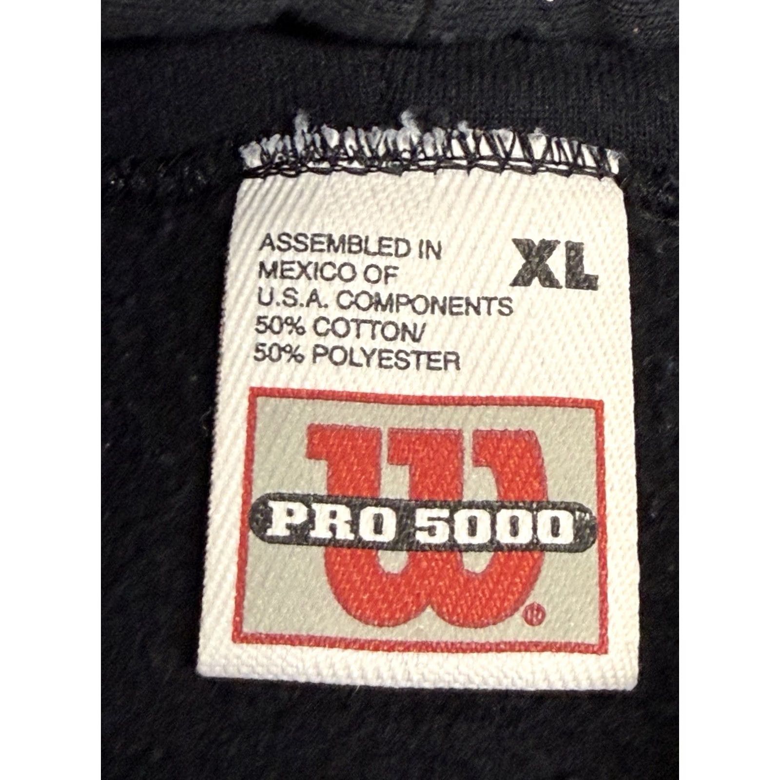 Wilson VINTAGE Wilson Hoodie Mens XL Black Sweatshirt Logo Embroidered Hoodie Pullover City College USA 90s Mens Size US XL / EU 56 / 4 - 4 Thumbnail