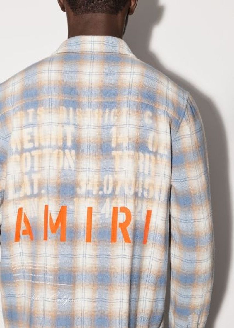 Amiri o1gr1nt0426 MA Vintage Stencil Plaid Shirt in Blue Size US L / EU 52-54 / 3 - 5 Thumbnail