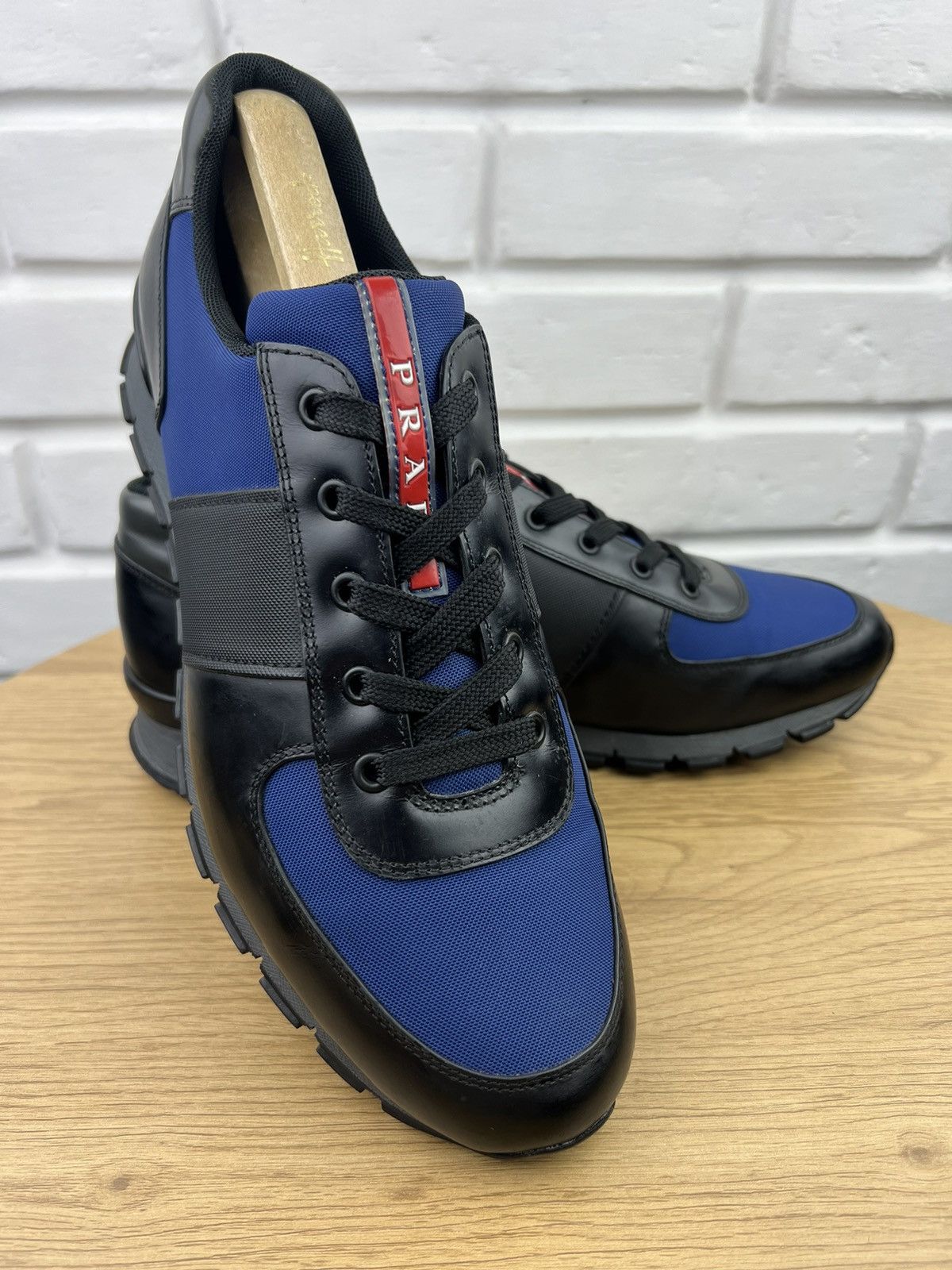 Prada PRADA Sneakers Low-Top Leather Nylon Shoes Red Tab Men’s Size US 11 / EU 44 - 3 Thumbnail