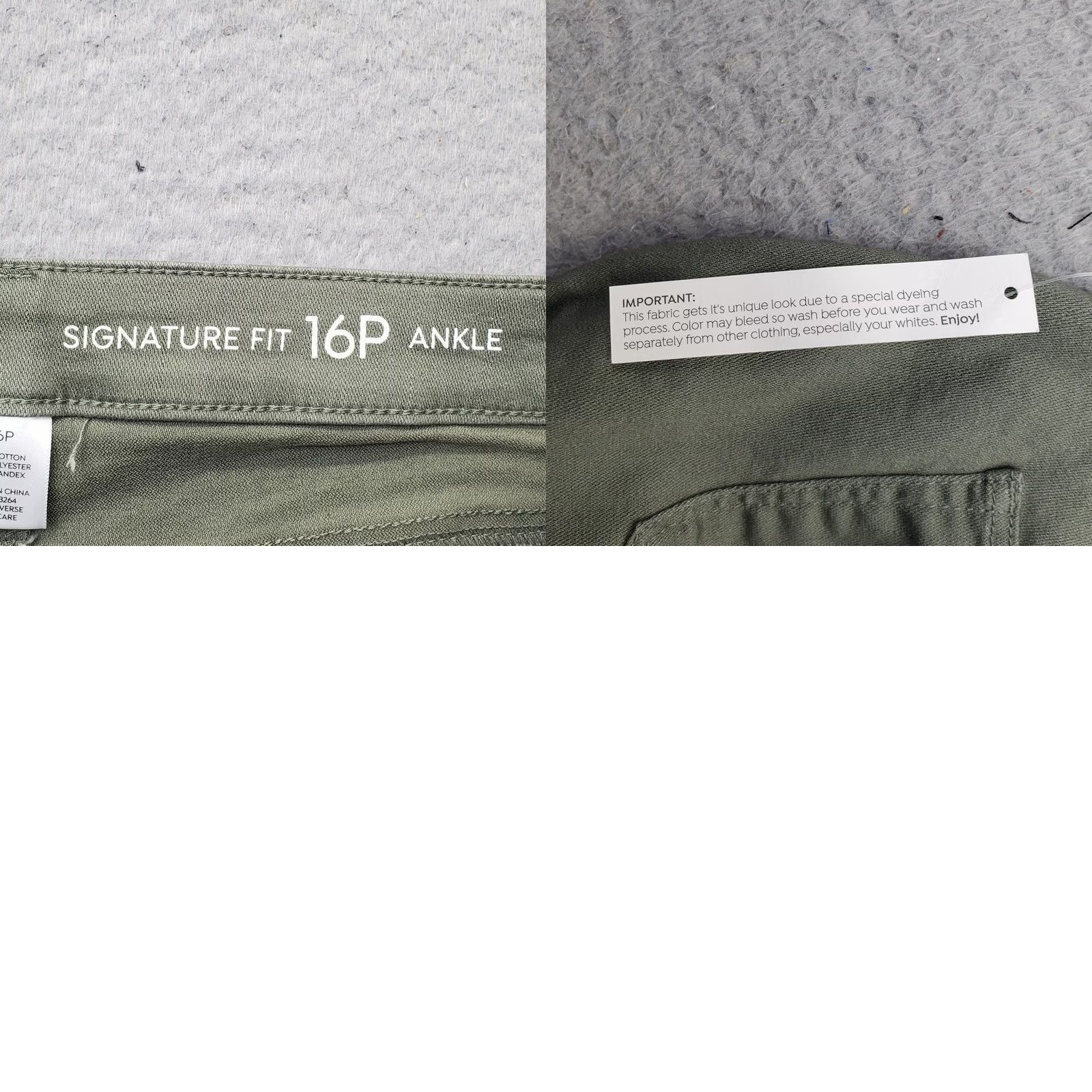 Vintage Westport Skinny Jeans Womens Petite 16P Green Denim Signature Fit Ankle Button Jeans Size 38" / US 16 / IT 52 - 8 Thumbnail