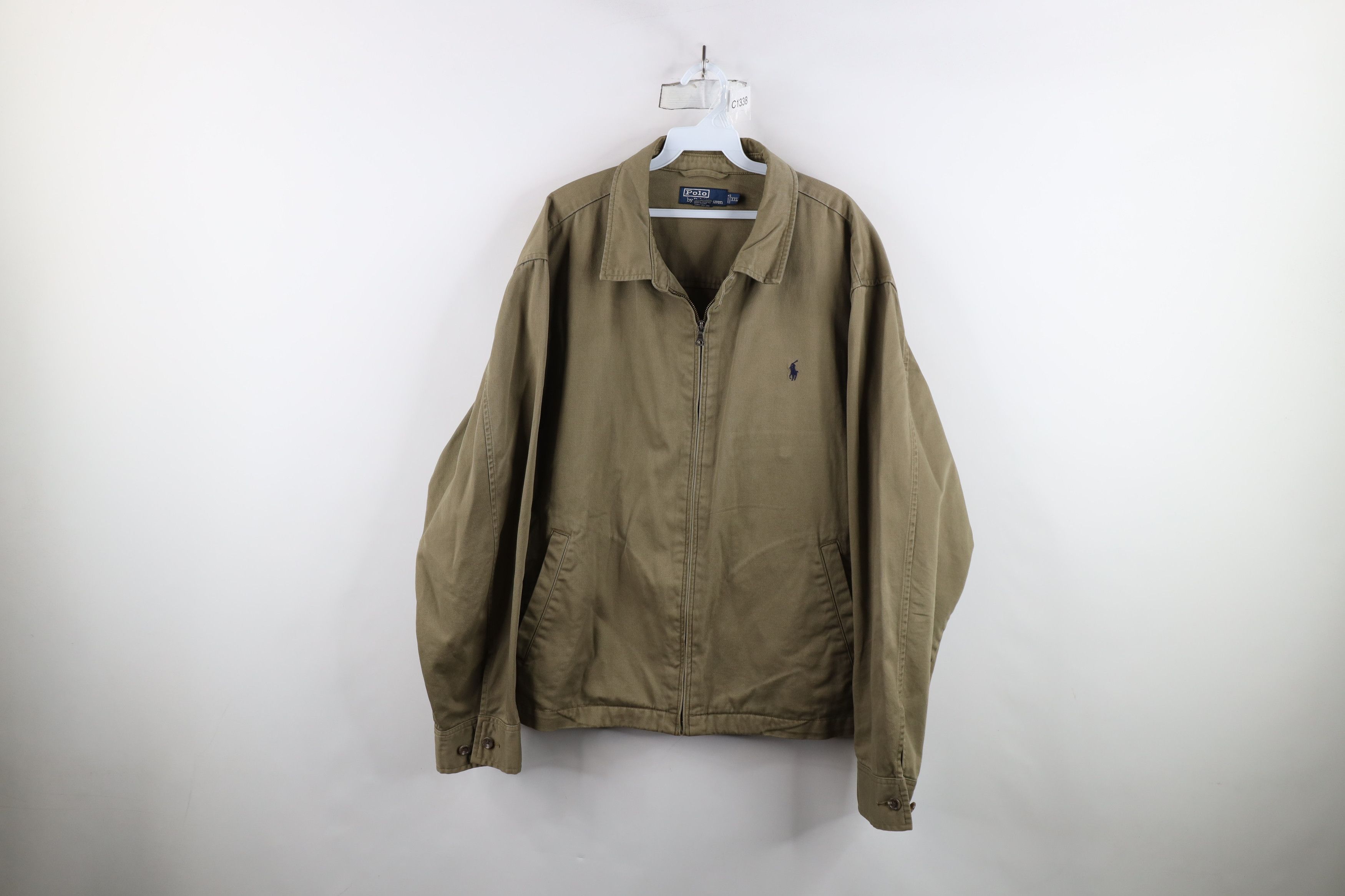 Ralph Lauren × Vintage Vintage 90s Ralph Lauren Full Zip Bomber Jacket Breen Cotton Size US XXL / EU 58 / 5 - 1 Thumbnail
