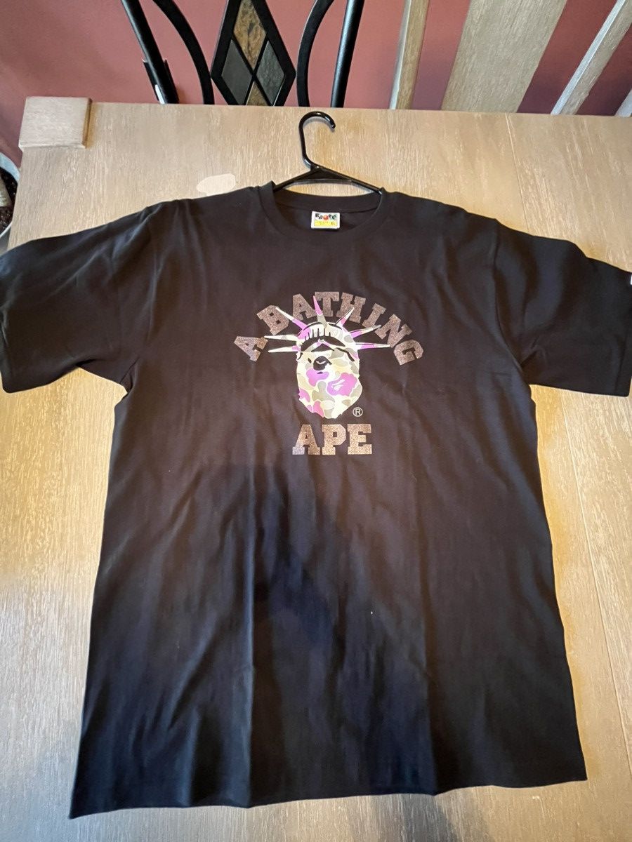 image of Bape New York Soho 19Th Anniversary College Tee in Black, Men's (Size XL)