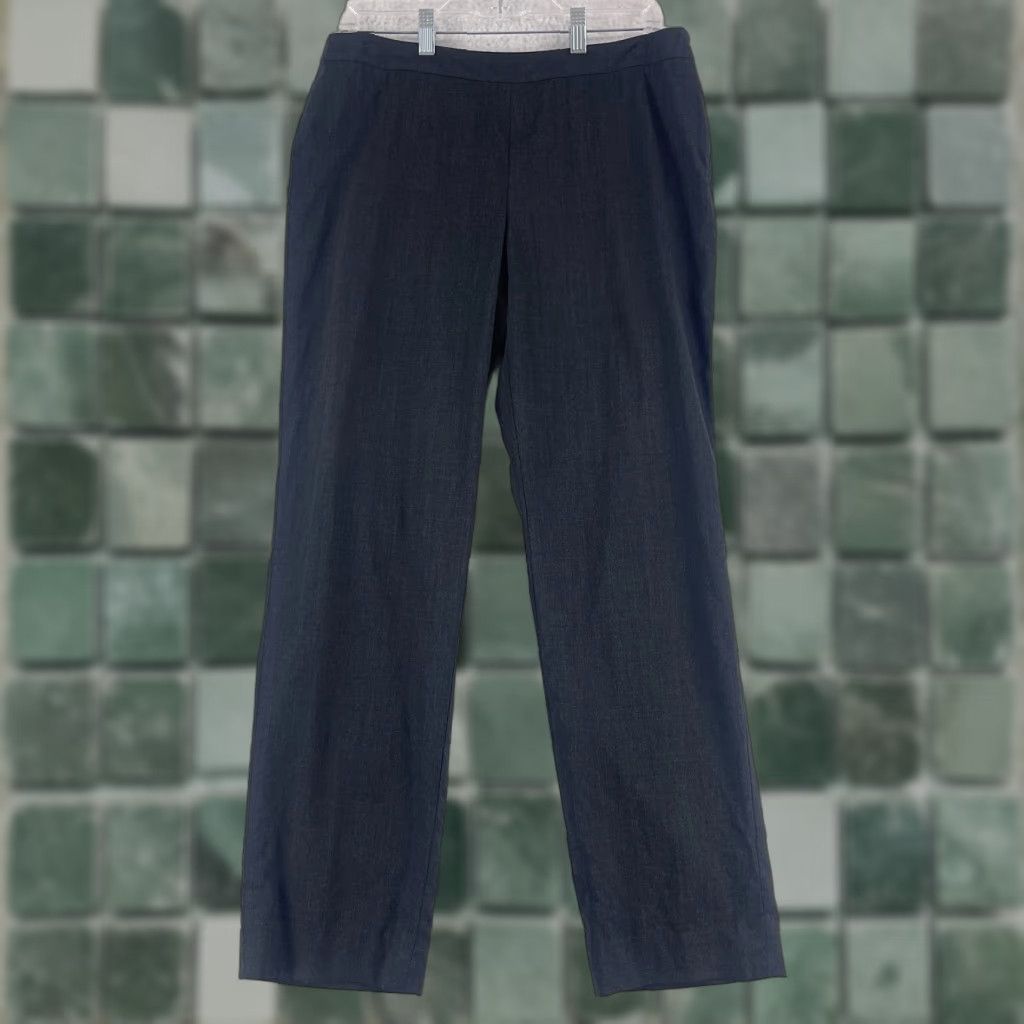 Vintage Lafayette 148 New York Gray Dress Pants Womens Size 6 Flat Front Ankle Straight Leg Wool Size 28" / US 6 / IT 42 - 1 Thumbnail