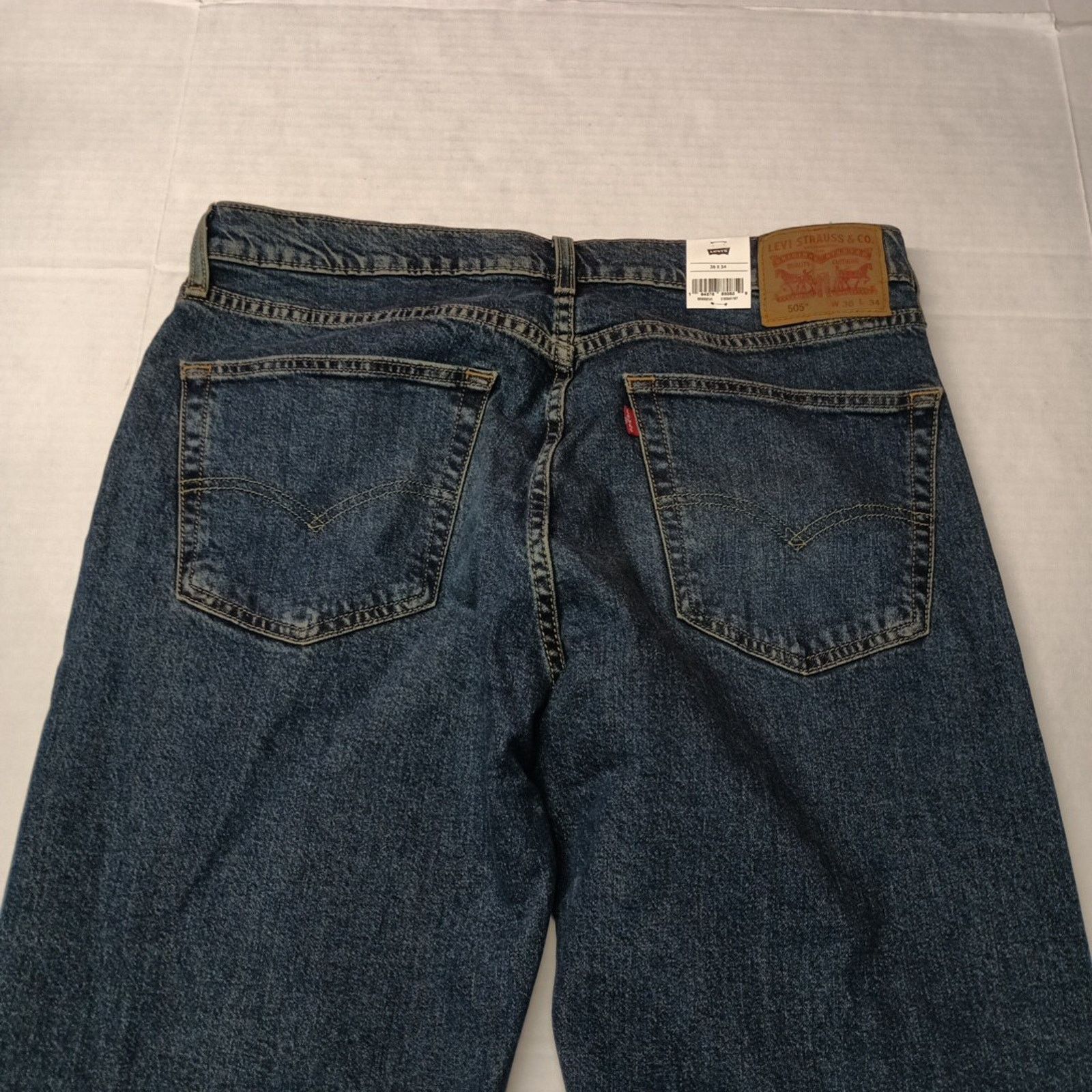 Levi's Levi's 505 Regular Jeans Men's 36x34 Blue Stretch Straight Size US 36 / EU 52 - 8 Thumbnail