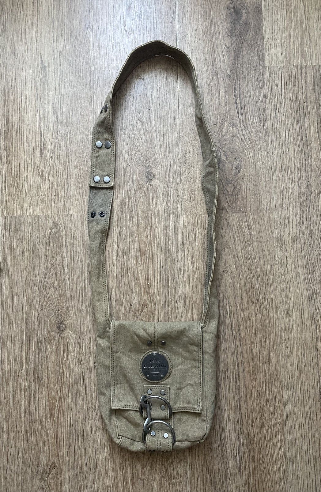 image of Diesel Cargo Messenger Military Army Crossbody Bag C in Khaki, Men's