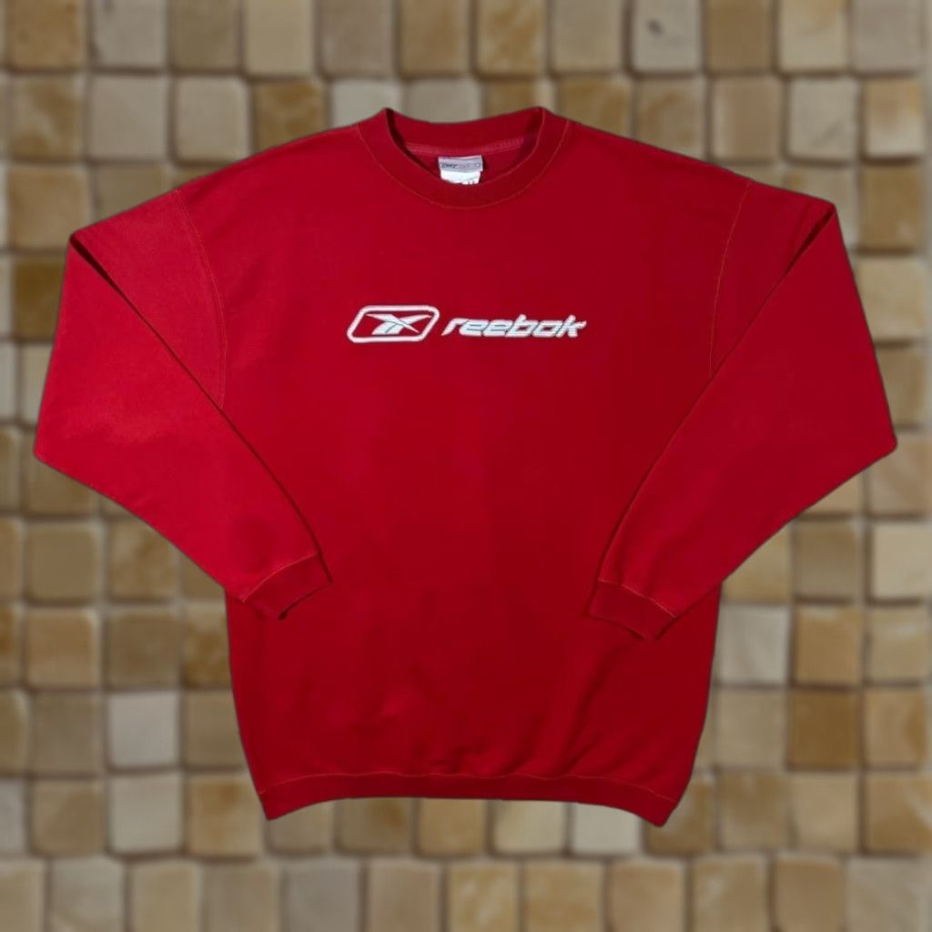 Reebok VINTAGE Reebok Classic Logo Spellout Graphic Red Crewneck Sweatshirt XL Men Size US XL / EU 56 / 4 - 1 Thumbnail