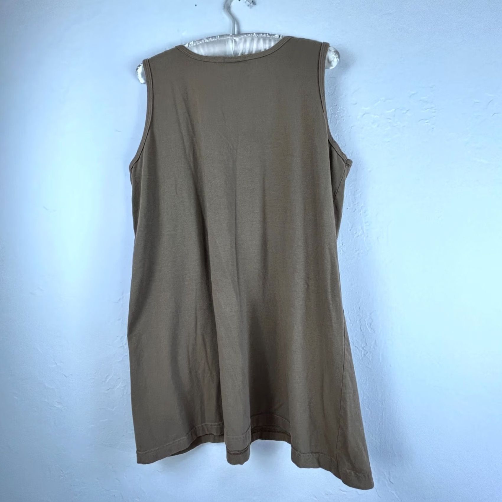 Vintage VINTAGE Barclay Women's Surplice Neck Tunic Tank Top Sleeveless Brown 1 Brown Sleeveless Knit Top Women Tunic Size XS / US 0-2 / IT 36-38 - 2 Thumbnail