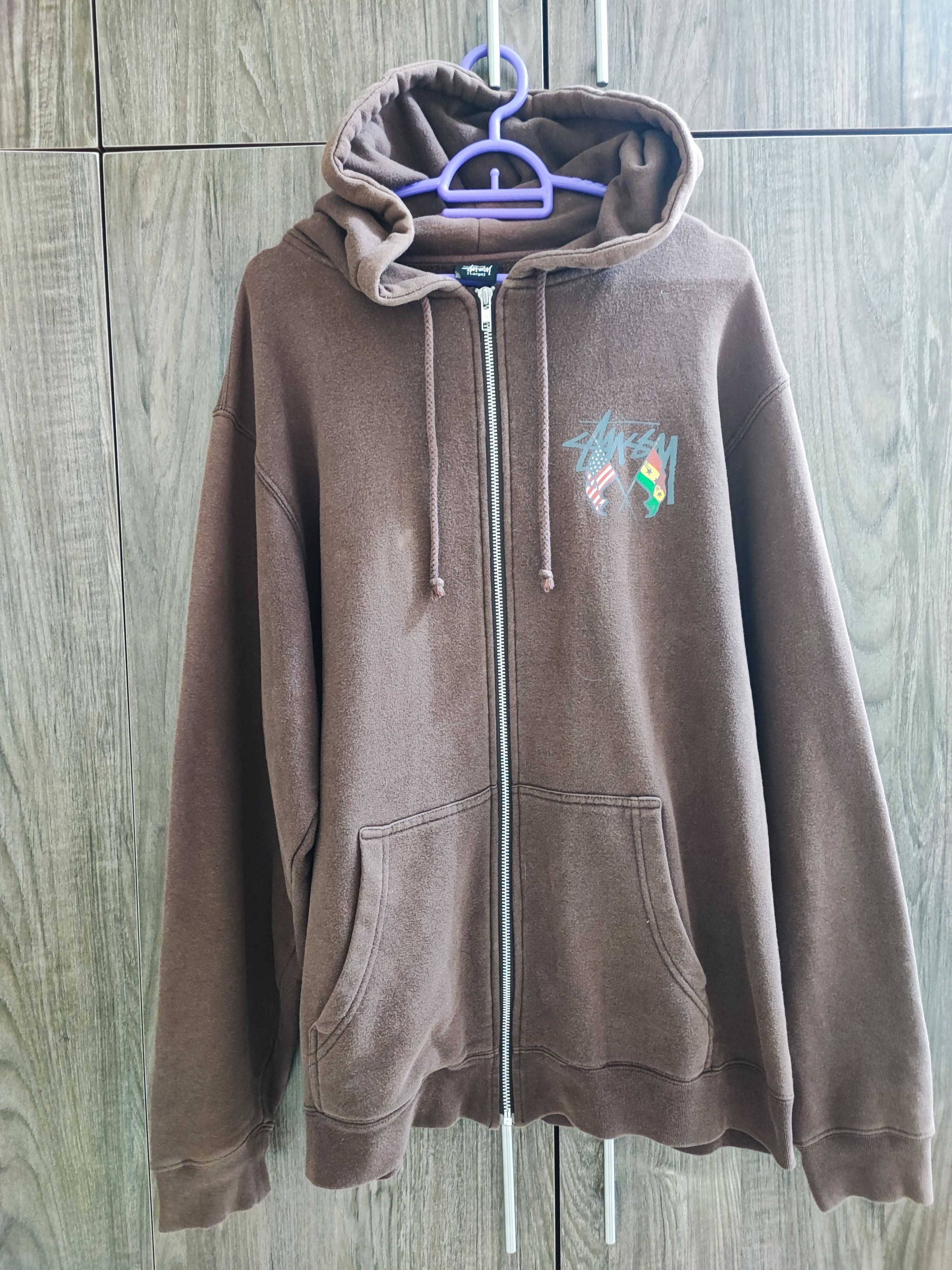 Vintage Vintage Stussy World Tribe Back Hit Zipper Hoodie Size US L / EU 52-54 / 3 - 1 Thumbnail