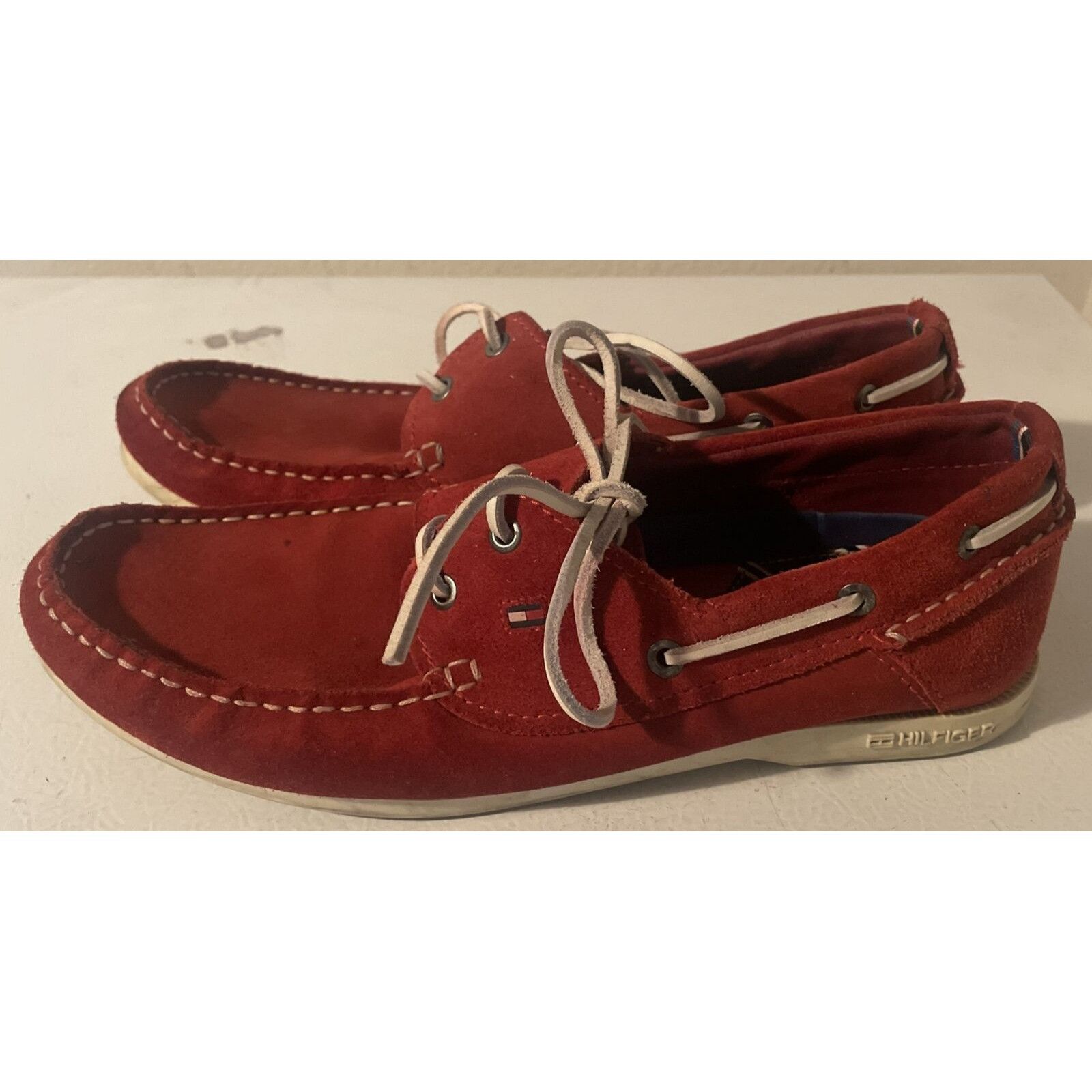 Tommy Hilfiger Red Suede Flo-Flo Boat Shoes Size 9