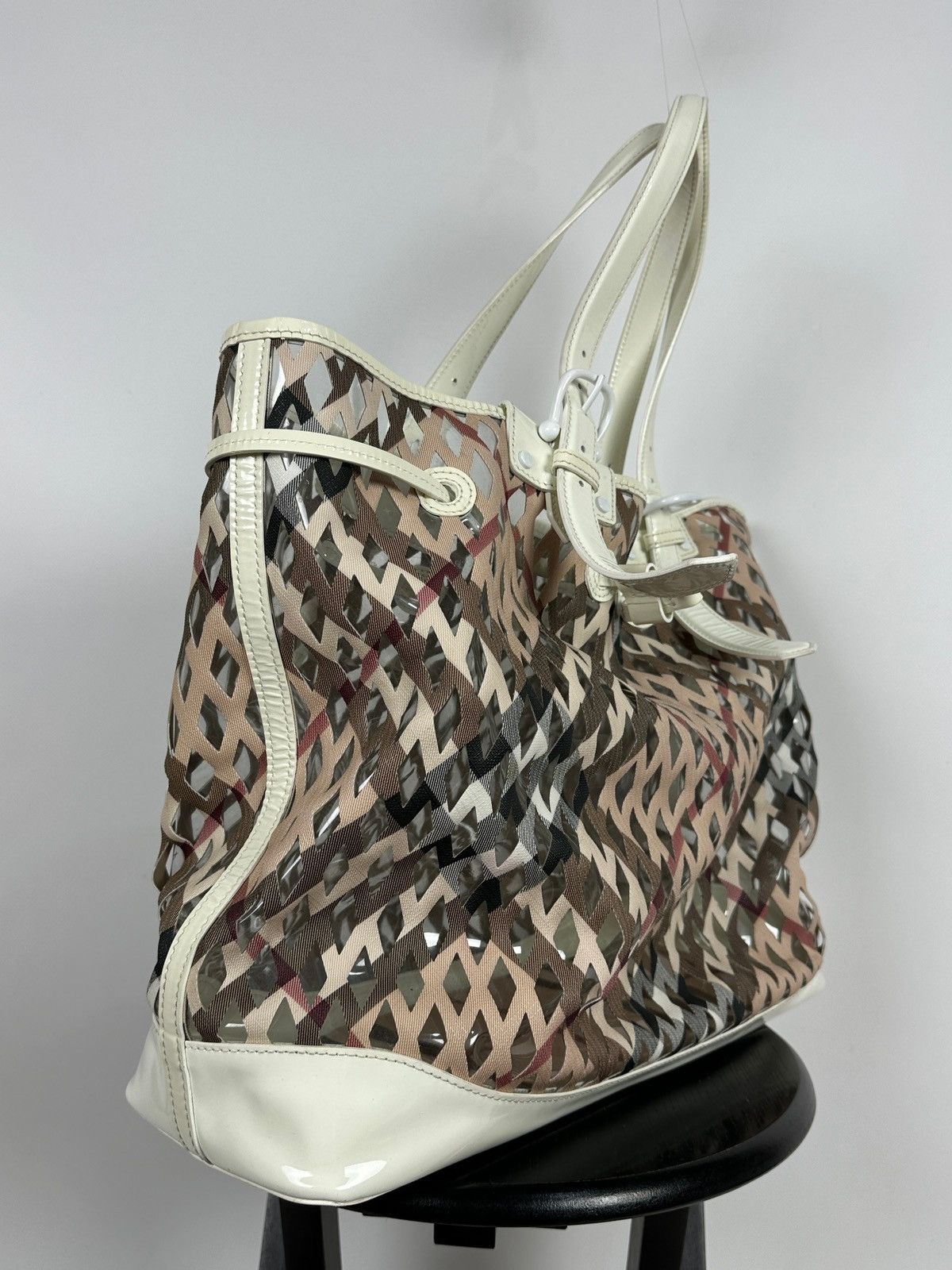 Burberry Vintage Burberry Supernova Check Net Bucket PVC Shoulder Bag Size ONE SIZE - 7 Thumbnail