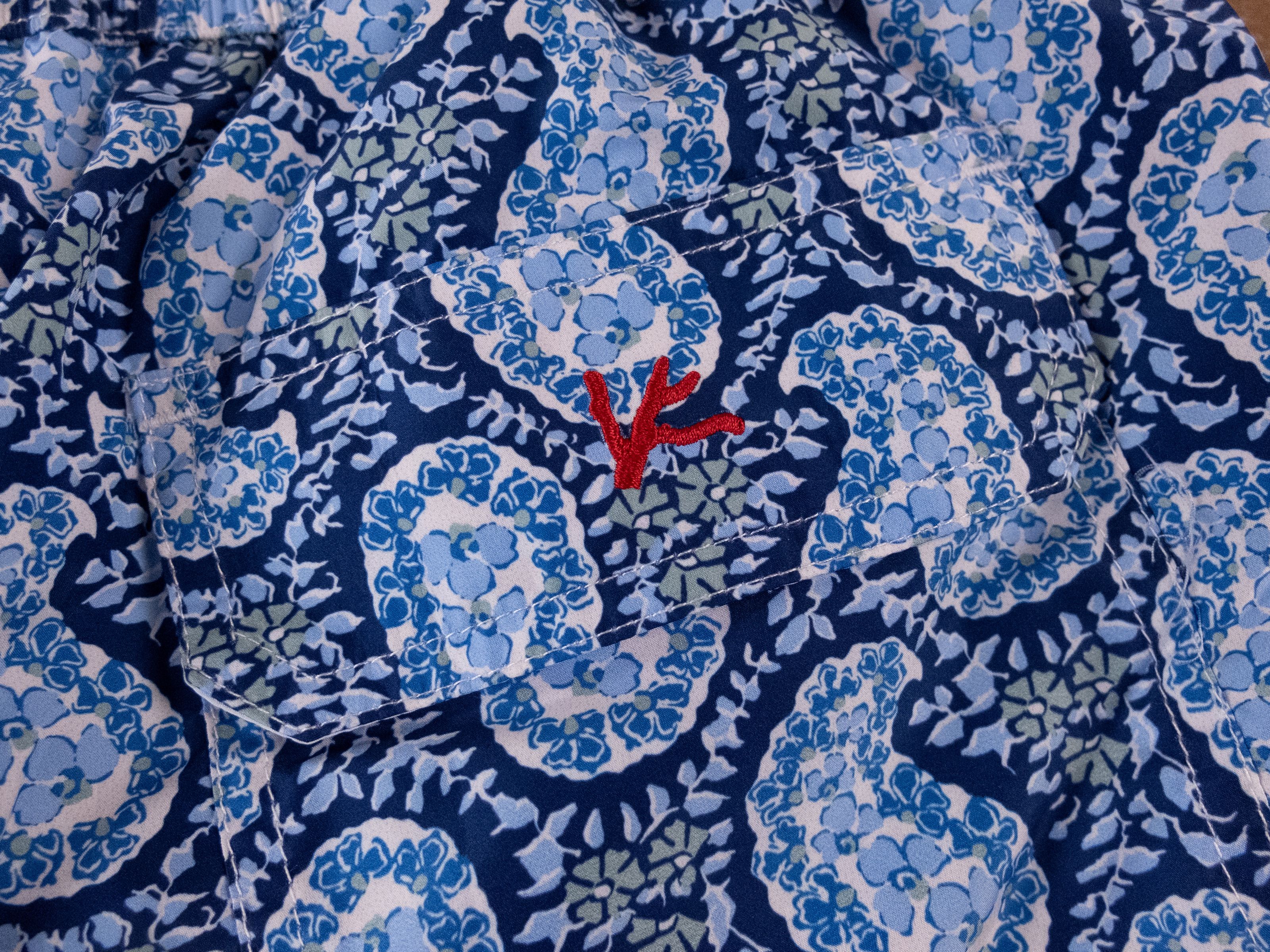 Isaia ISAIA Napoli blue white paisley swim shorts trunks XXL 2XL Size US 38 / EU 54 - 6 Thumbnail