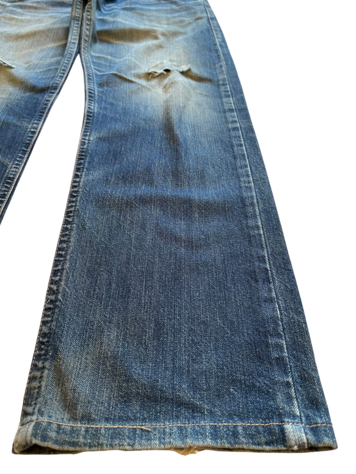 Edwin × Japanese Brand Exclusive Vintage Edwin Japan Mud Wash Distress Loose Jeans Size US 35 - 7 Thumbnail