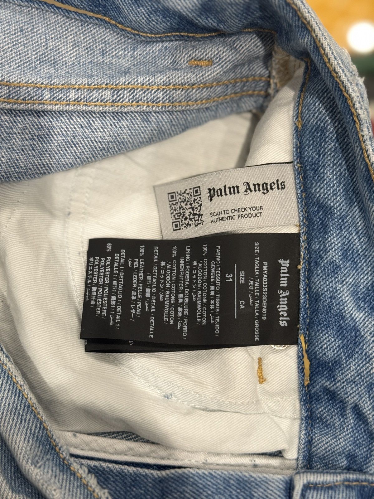 Palm Angels Palm Angels Logo Patch Jeans Blue Size: 31 Size US 31 - 6 Thumbnail