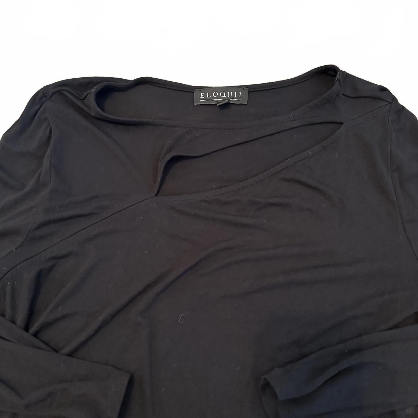 Designer Eloquii Women's Black Long Sleeve Top - Size 14/16 Size XL / US 12-14 / IT 48-50 - 2 Thumbnail