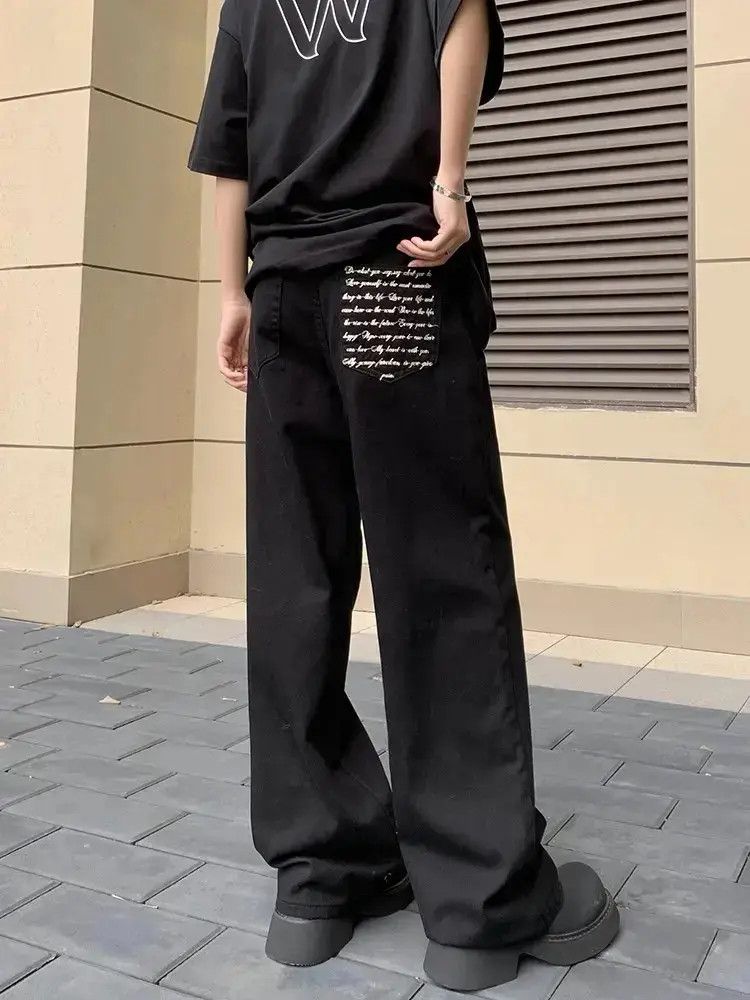 Japanese Brand Retro casual straight leg embroidered jeans Size US 32 / EU 48 - 2 Thumbnail