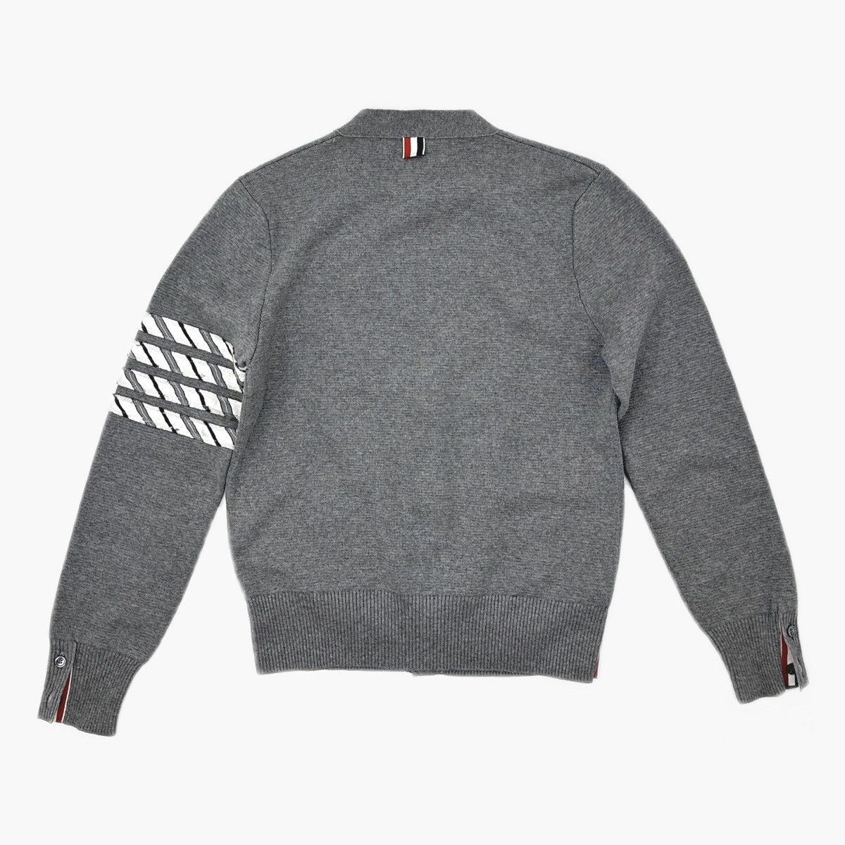Thom Browne Thom Browne grey Milano stitch cotton V-neck cardigan Size US S / EU 44-46 / 1 - 2 Thumbnail