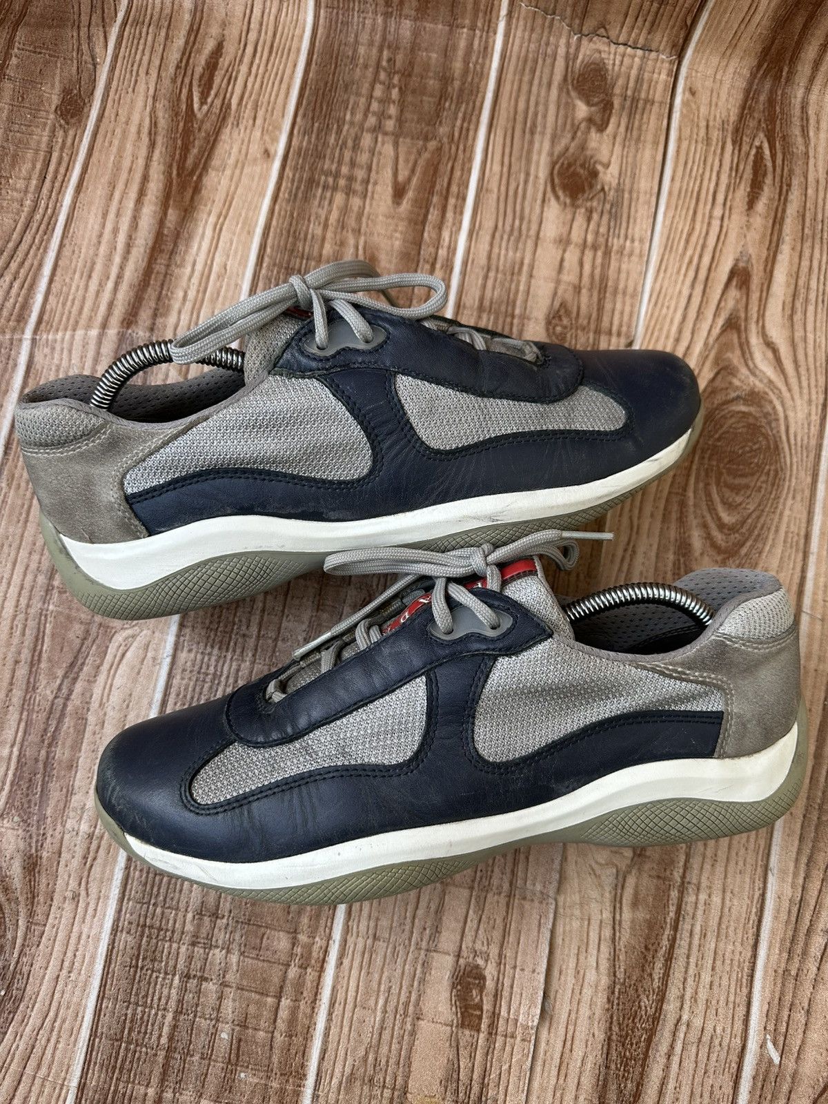 Prada Prada Americas Cup Blue Leather Low Tops Size US 8.5 / EU 41-42 - 9 Thumbnail