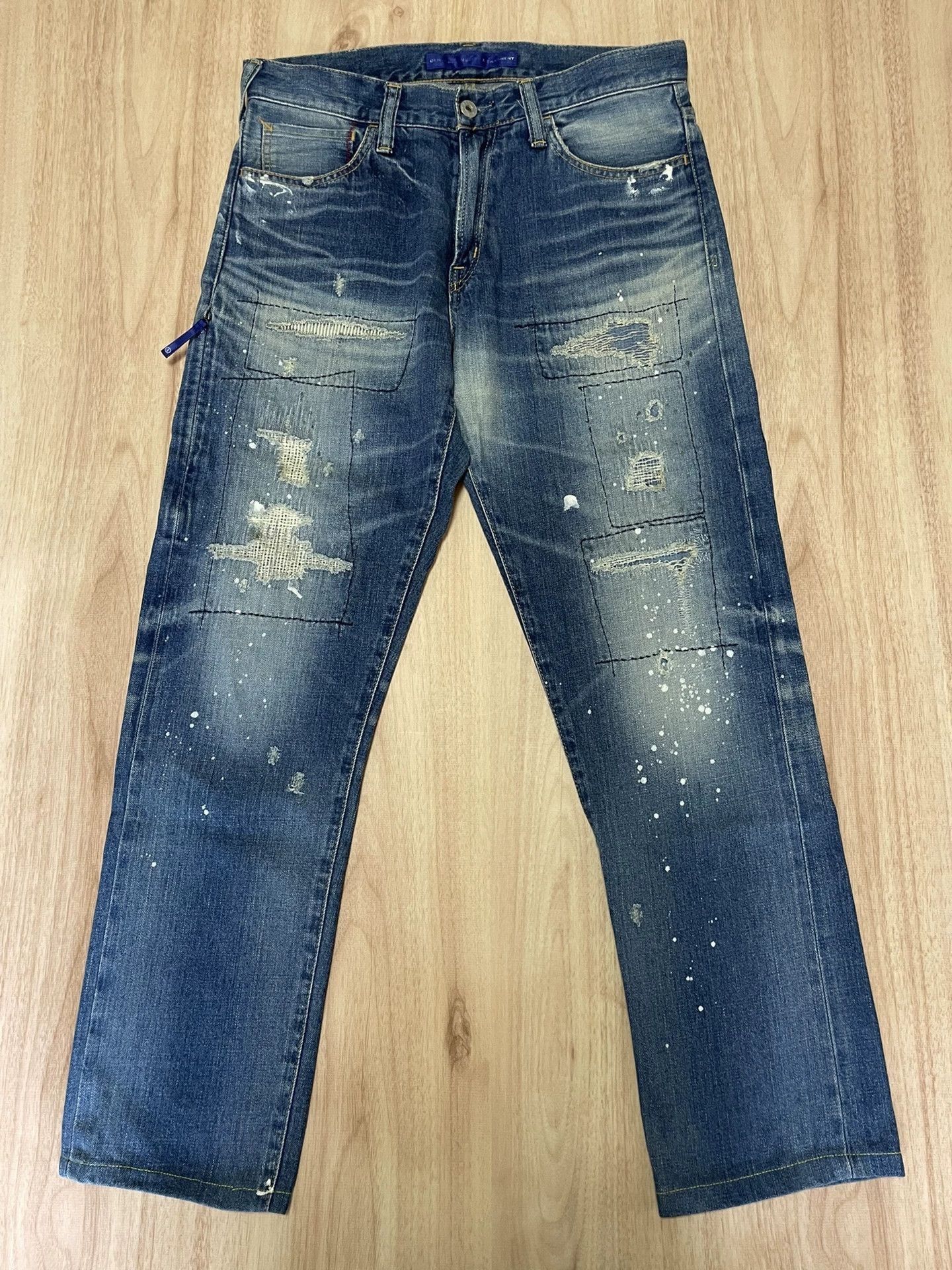 Vanquish Blue Distressed Paint Splatter Denim Jeans Size 28 Size US 28 / EU 44 - 1 Thumbnail