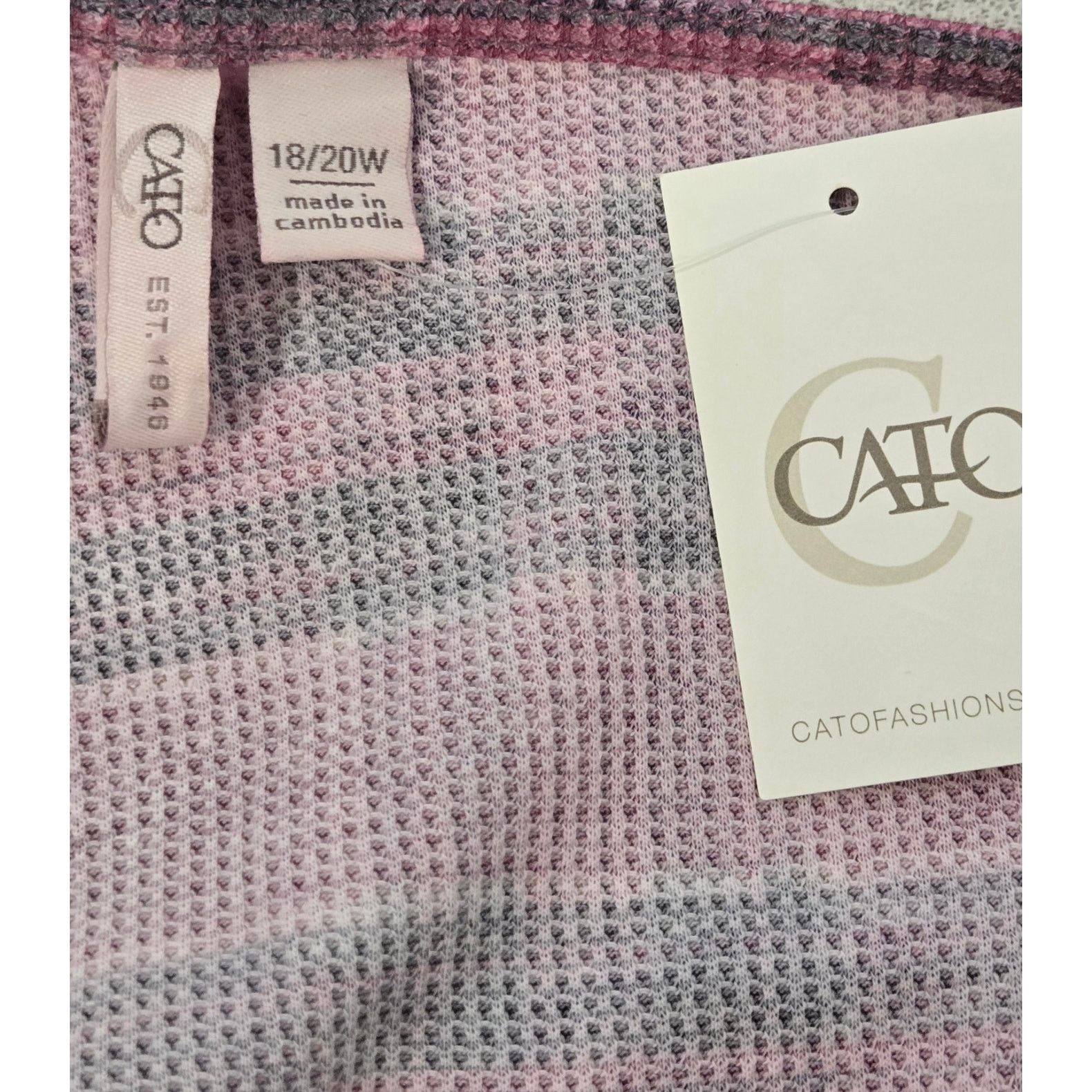 Other Cato Pink Plaid Casablanca 3/4 Sleeves Top 18/20 NWTS Size XXL / US 16-18 / IT 52-54 - 5 Thumbnail