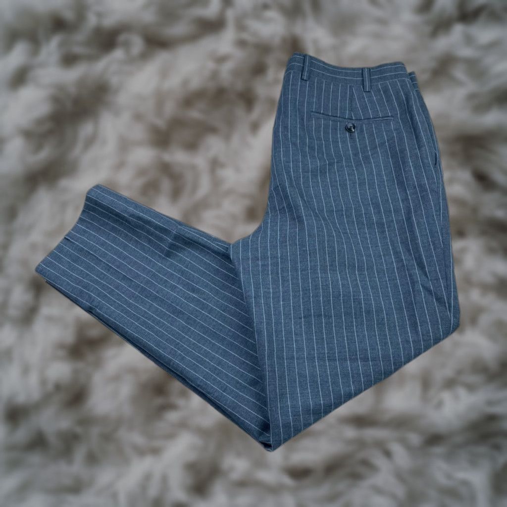 Suitsupply SuitSupply Men’s Brescia 100% Wool Flat Front Dress Pants Gray Stripe 36x30 Size 36R - 1 Thumbnail
