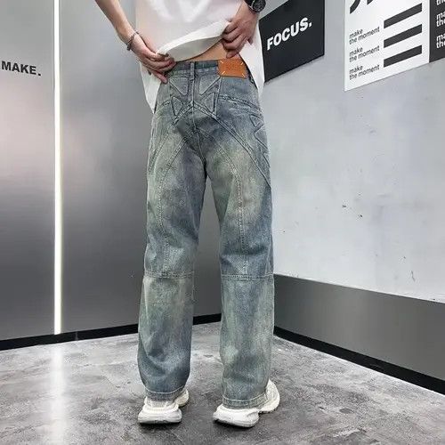 VIBE Streetwear Design Straight Pattern Zipper Jeans Pants Size US 32 / EU 48 - 5 Thumbnail