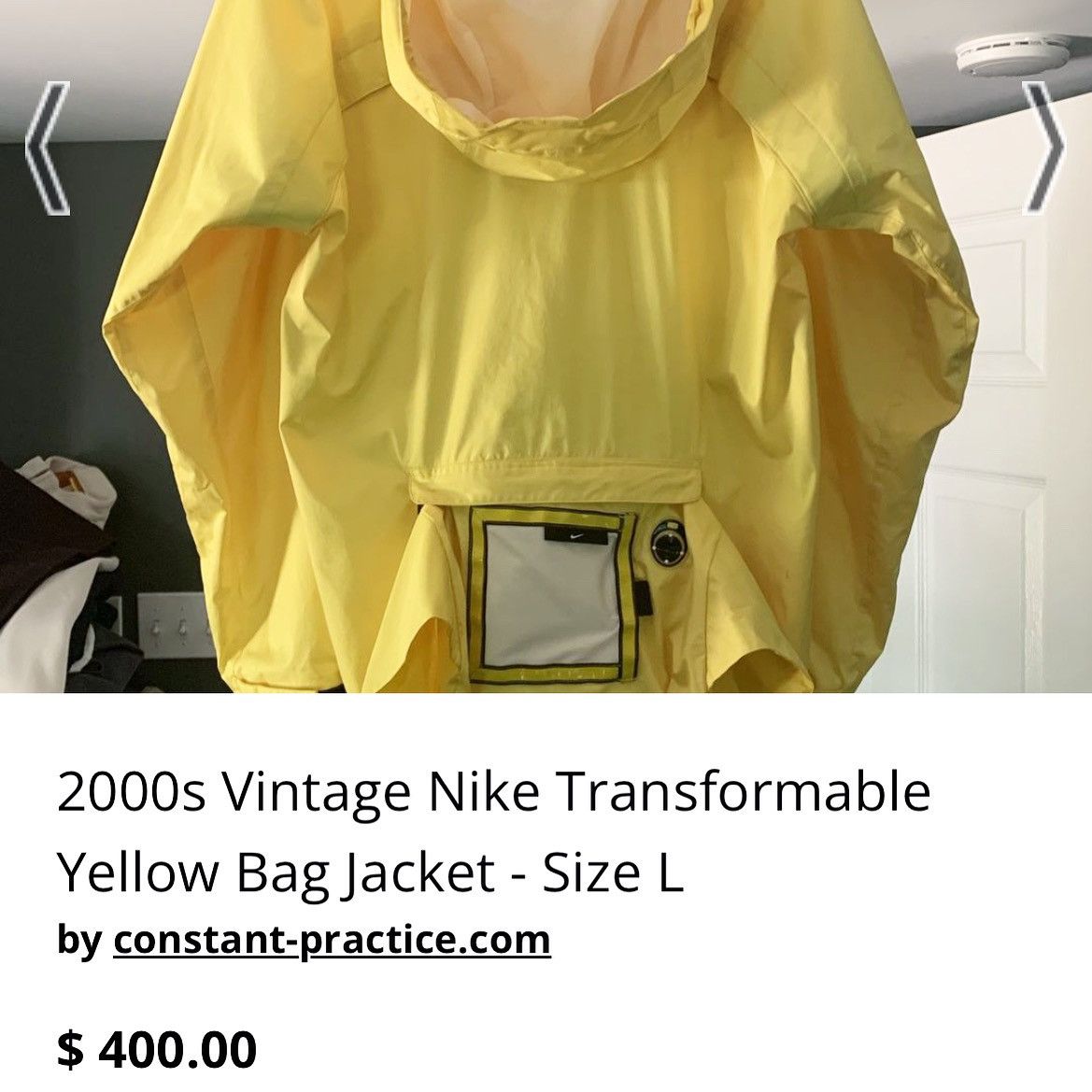 Nike 00’s Vintage Nike Transformable Yellow Bag Jacket Size US L / EU 52-54 / 3 - 9 Thumbnail