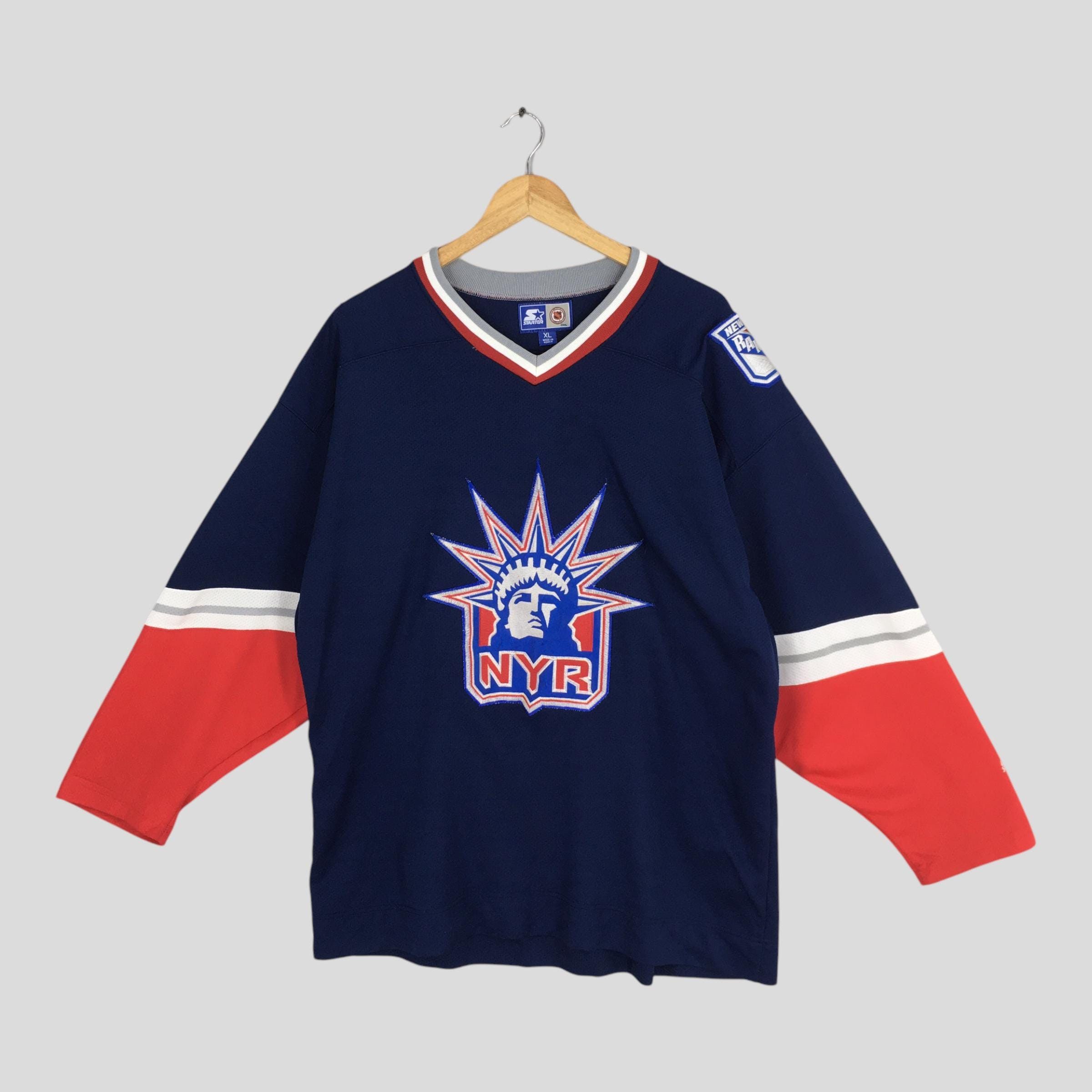 NHL Vintage 90s New York Rangers NHL Blue Jersey XLarge Size US XL / EU 56 / 4 - 1 Thumbnail