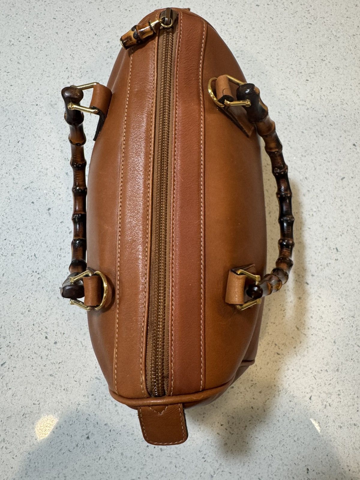 Gucci Gucci Vintage Bamboo Handle Bag - Brown Leather with COA Size ONE SIZE - 9 Thumbnail