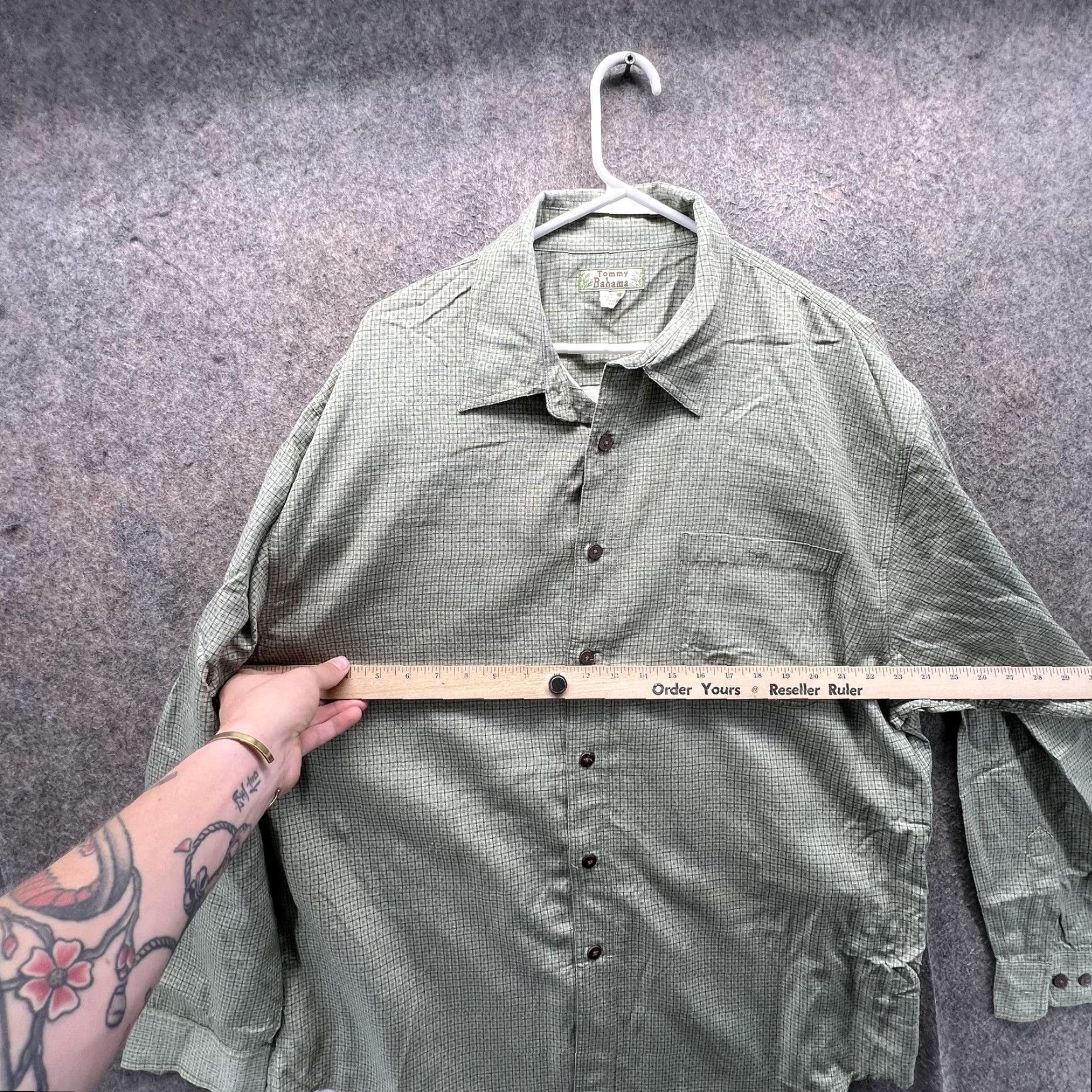 Tommy Bahama VINTAGE: No Tommy Bahama Shirt Mens XL Green Check Long Sleeve Silk Button Front Casual Size US XL / EU 56 / 4 - 5 Thumbnail