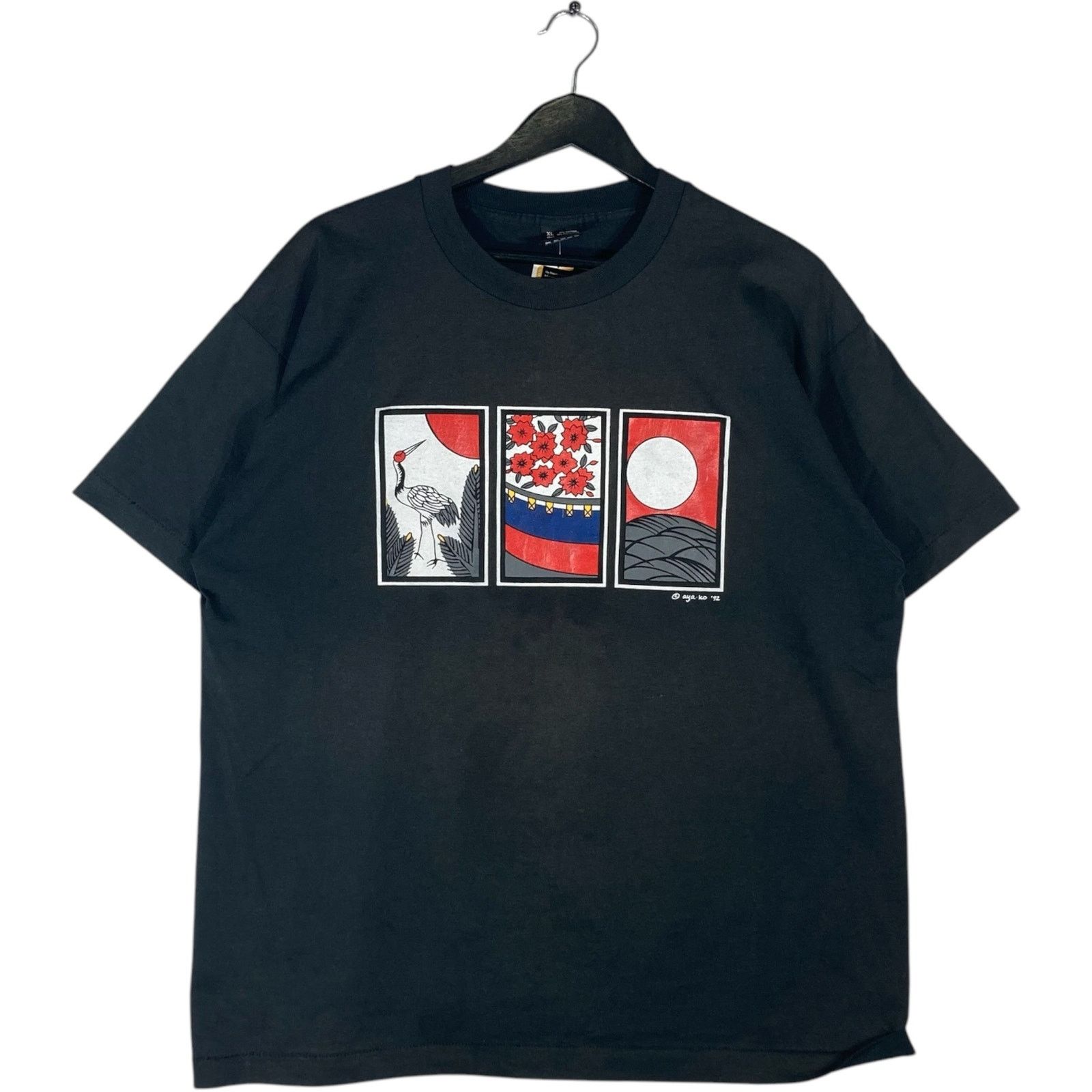 Fruit Of The Loom Vintage Japanese Hanafuda Cards Art Tee 1992 XL Size US XL / EU 56 / 4 - 1 Thumbnail