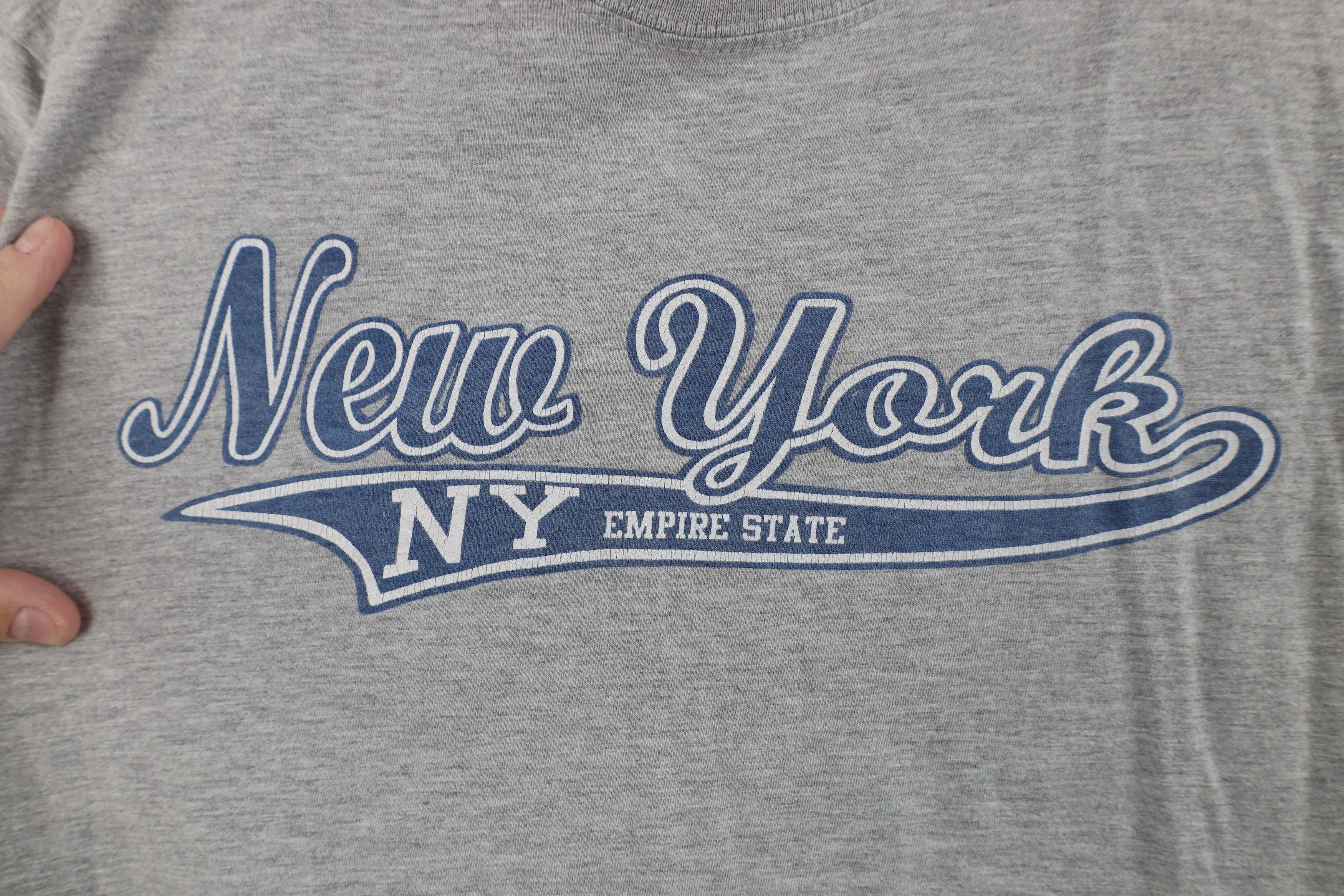 Vintage Vintage 90s Streetwear Spell New York Script T-Shirt Gray Size S / US 4 / IT 40 - 4 Thumbnail
