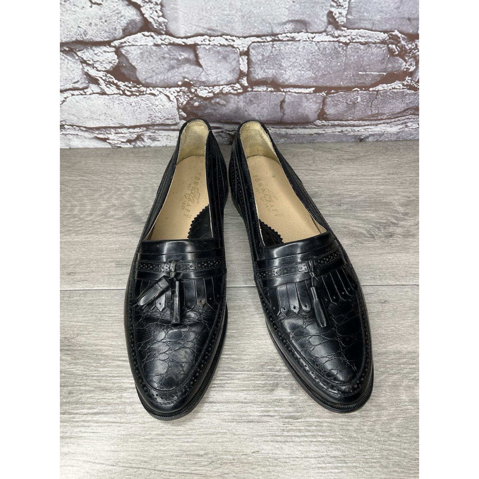 Towncraft Townscraft Black Leather Tassel Loafer Slip On Dress Shoes M Size US 8.5 / EU 41-42 - 1 Thumbnail