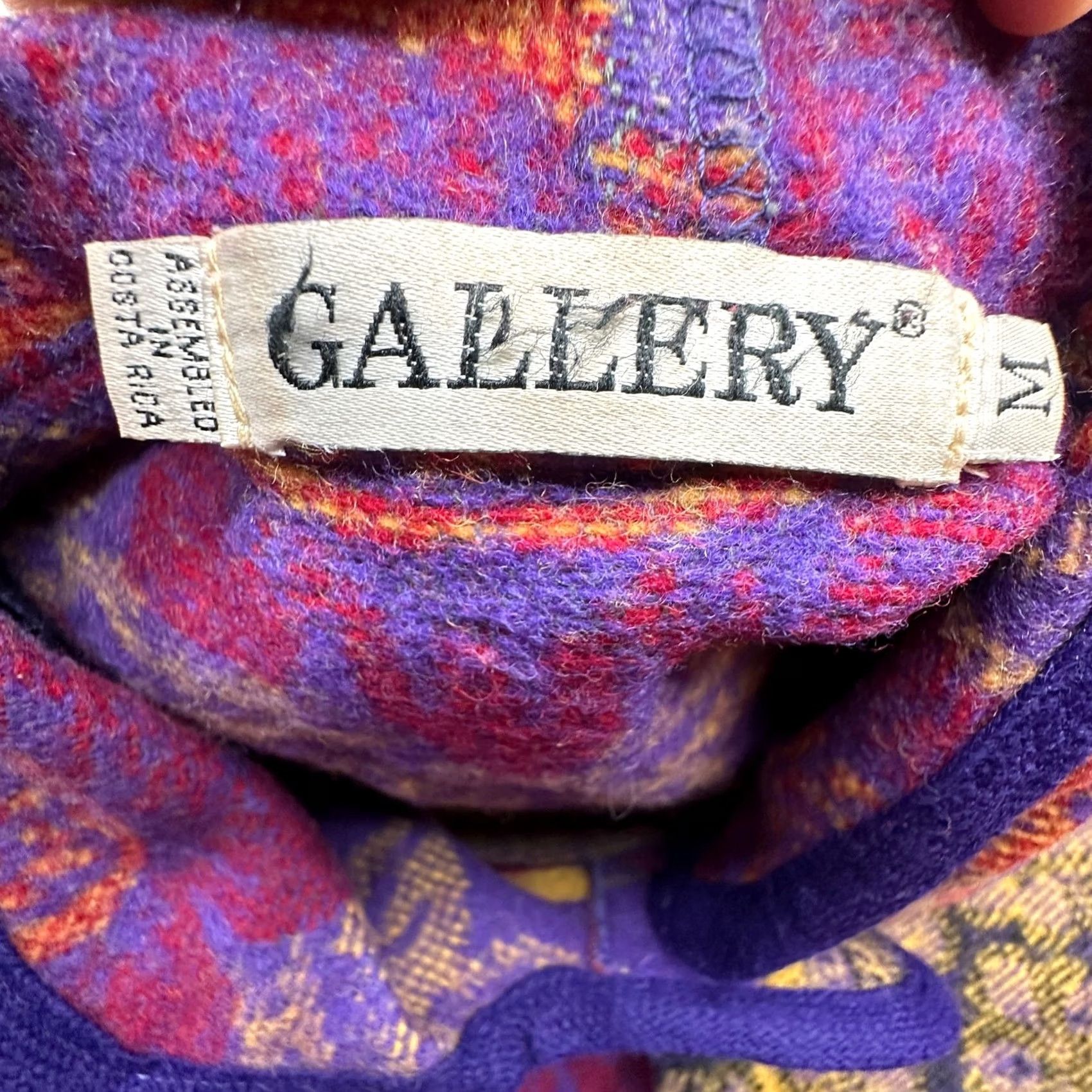 Vintage VINTAGE Gallery Wool Pea Coat Womens Medium Purple Floral Bohemian Psychedelic Long Sleeve Coat Mens Women Girls Size M / US 6-8 / IT 42-44 - 3 Thumbnail